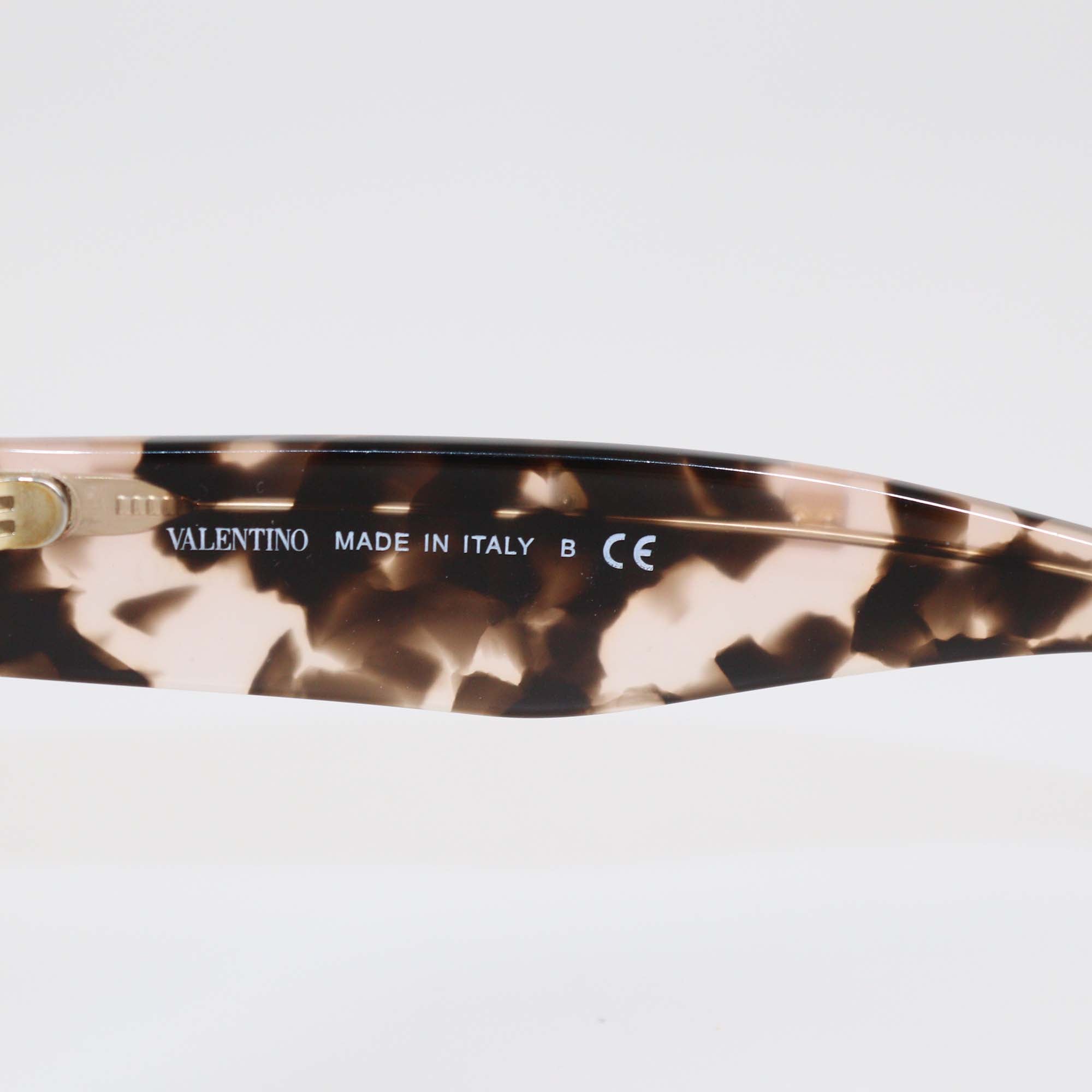 Valentino Brown Havana Gradient Rockstud Square Sunglasses