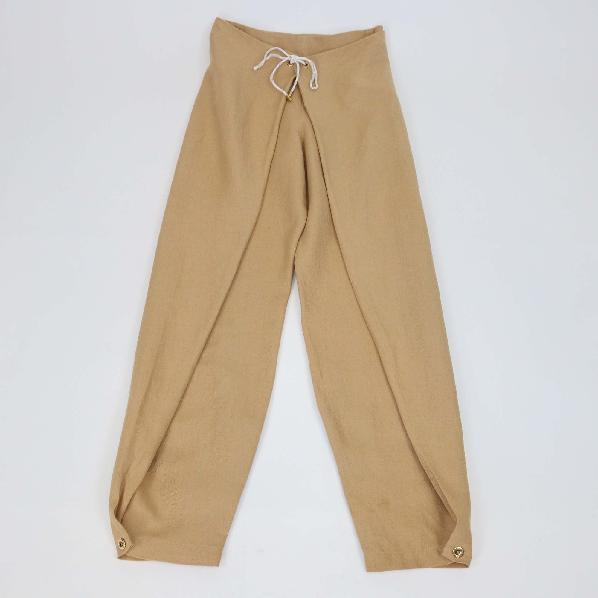 Loro Piana Beige Linen Marylen Antigua Tapered Trousers