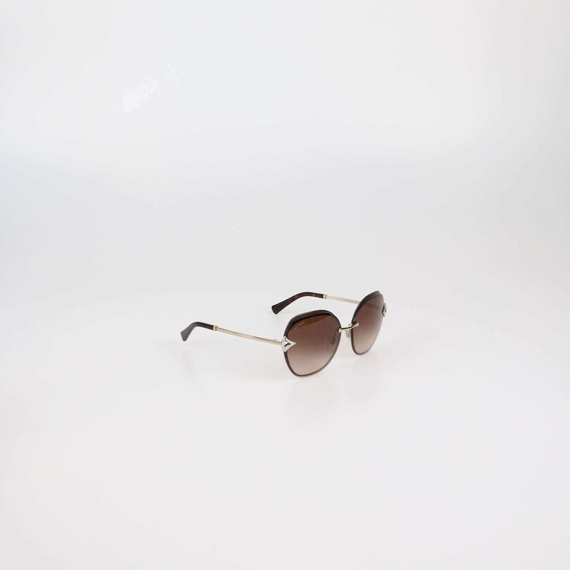 Bvlgari Brown Gradient Round Sunglasses