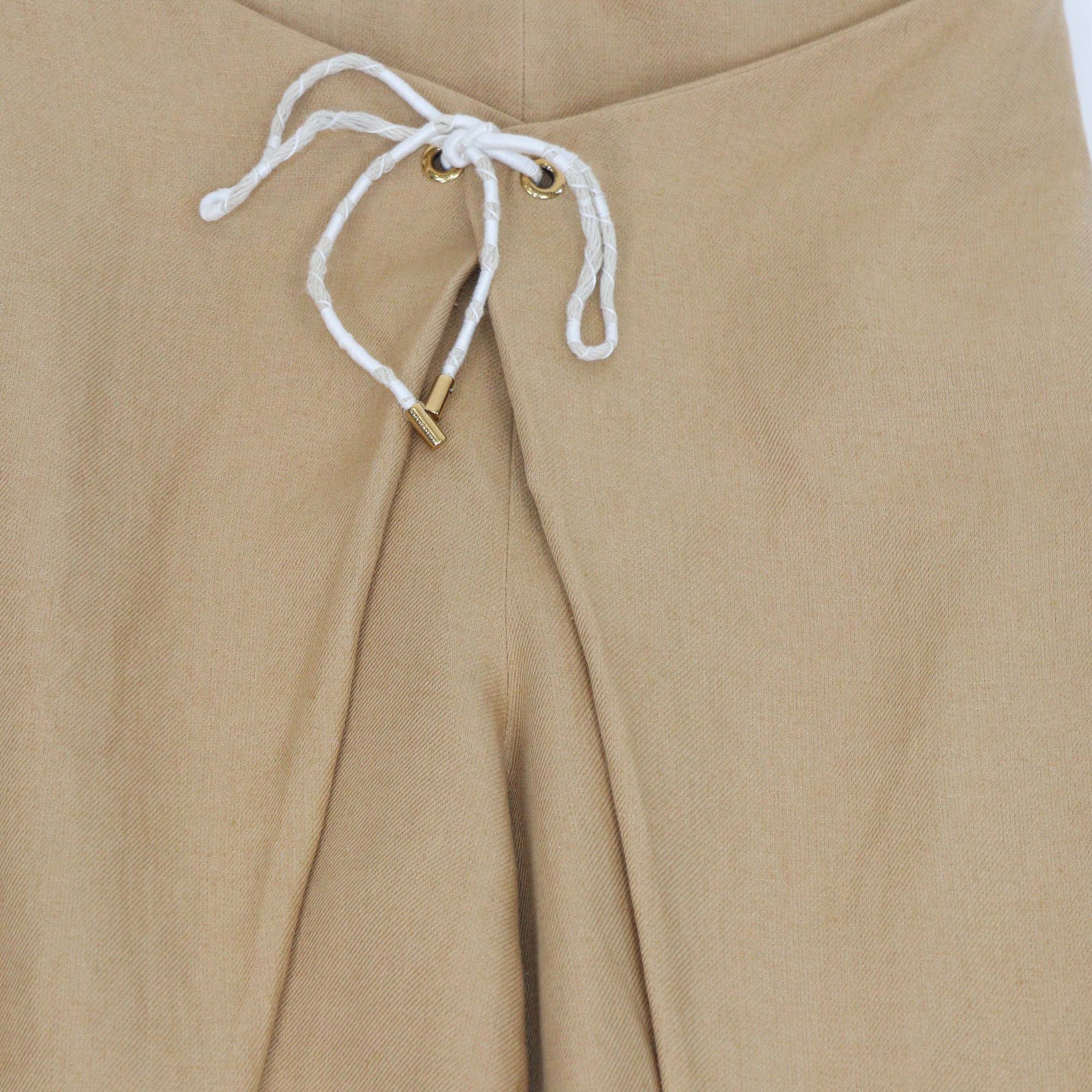 Loro Piana Beige Linen Marylen Antigua Tapered Trousers