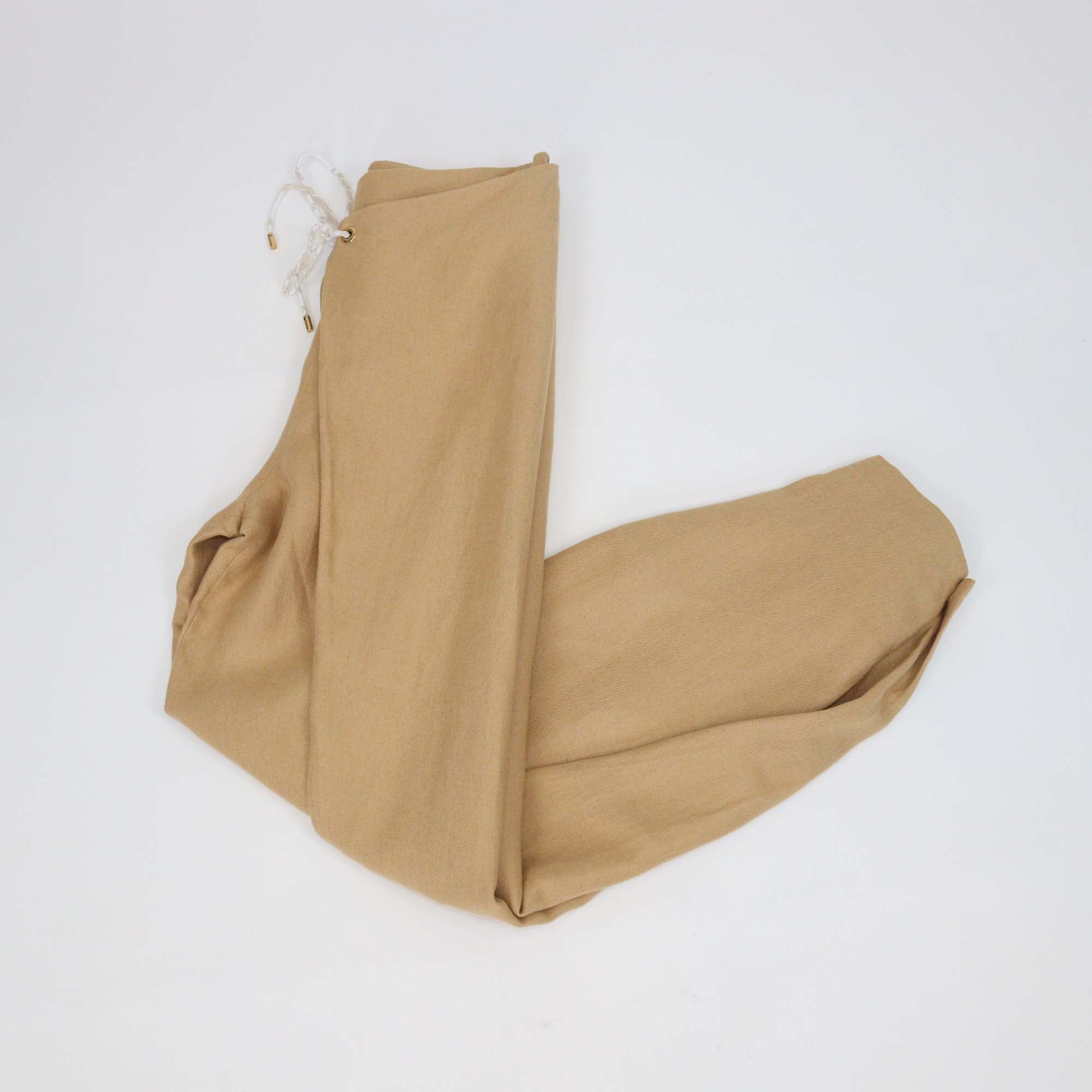 Loro Piana Beige Linen Marylen Antigua Tapered Trousers