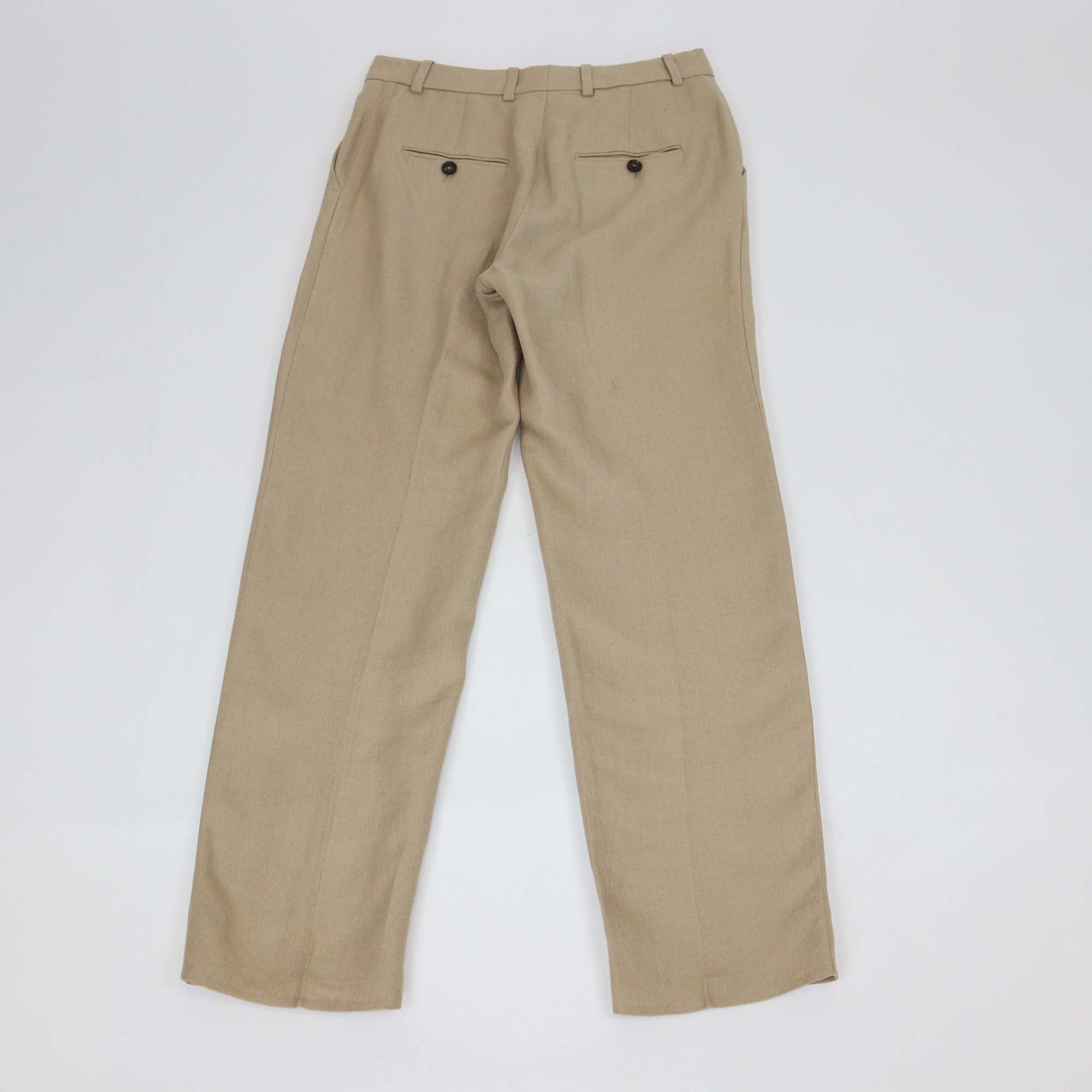 Loro Piana Beige Linen Neo Derk Straight Fit Trouser