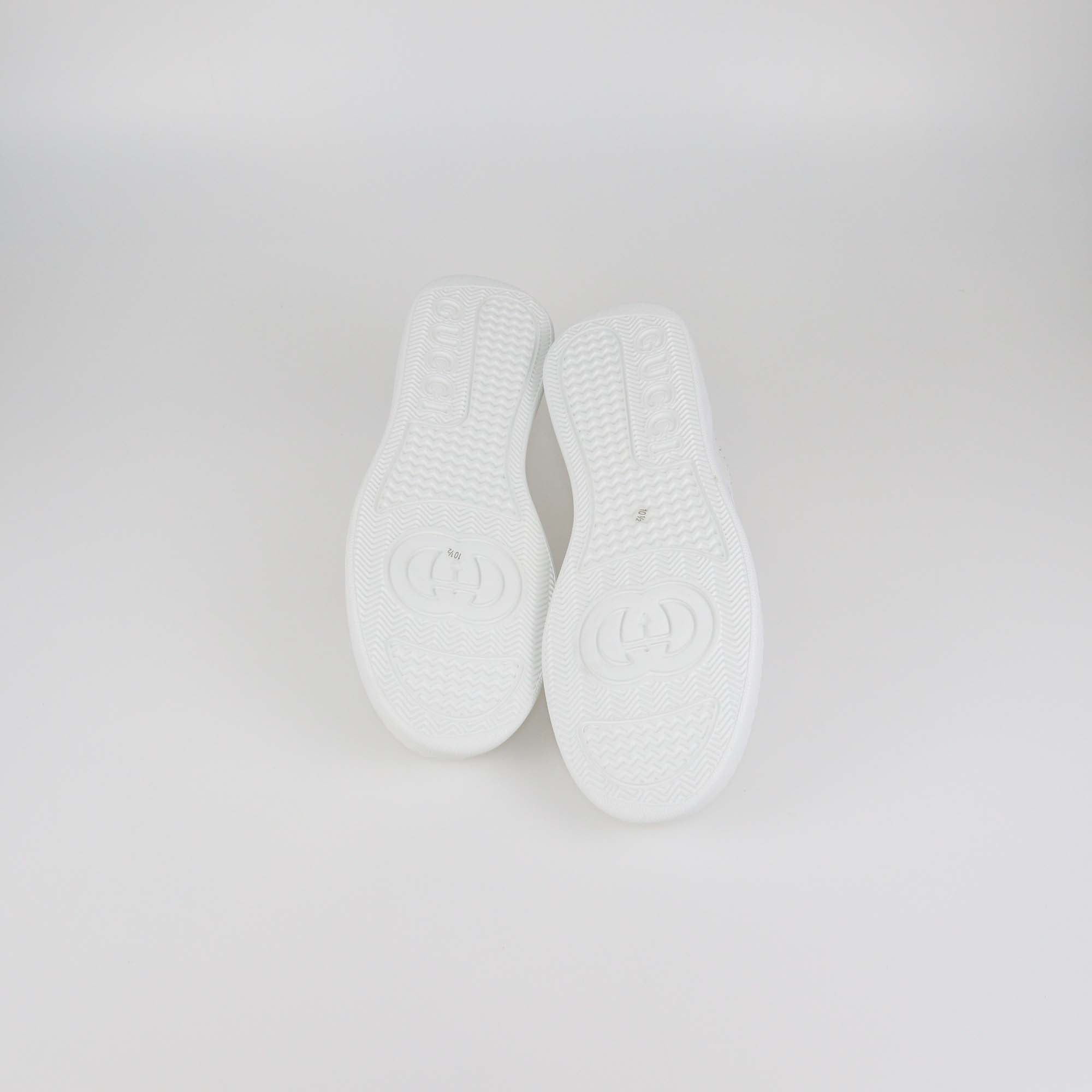 Gucci White/Blue Leather GG Web Chunky Sneakers