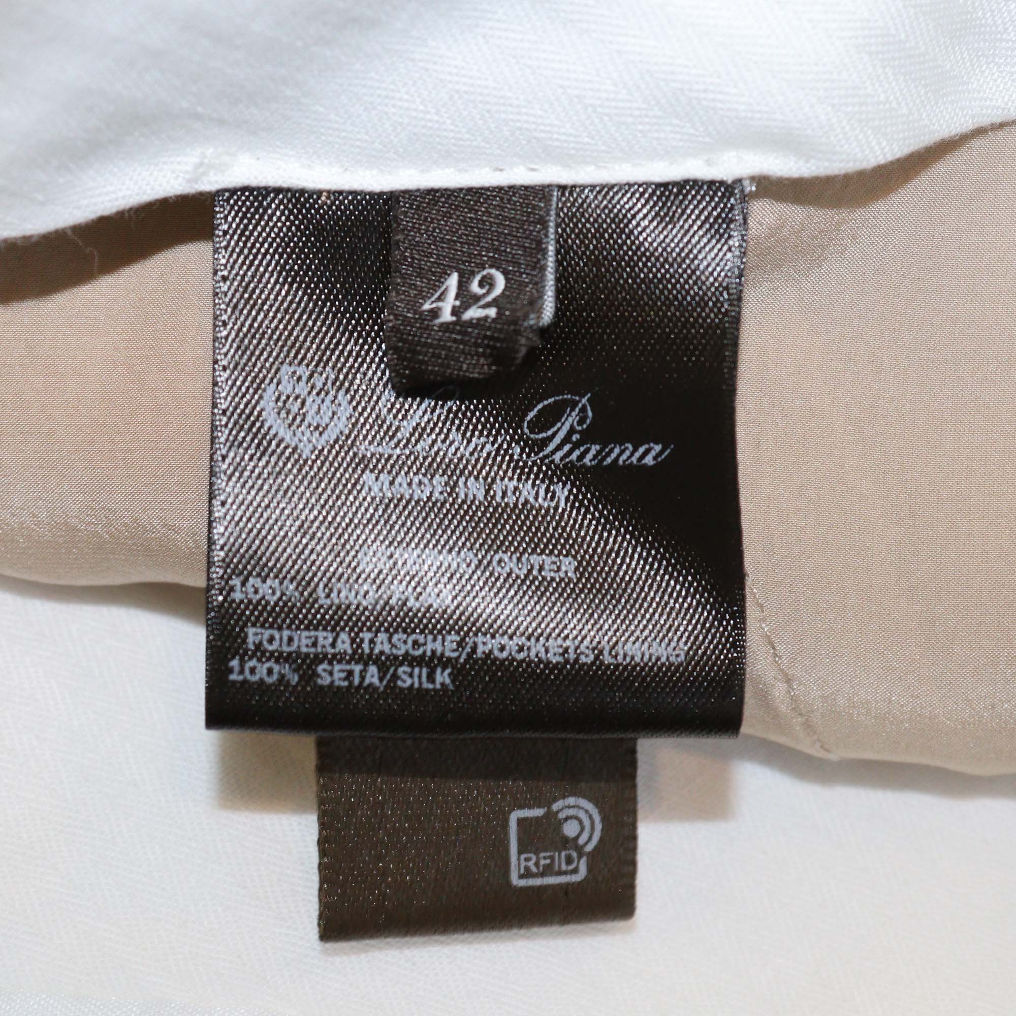 Loro Piana Beige Linen Neo Derk Straight Fit Trouser