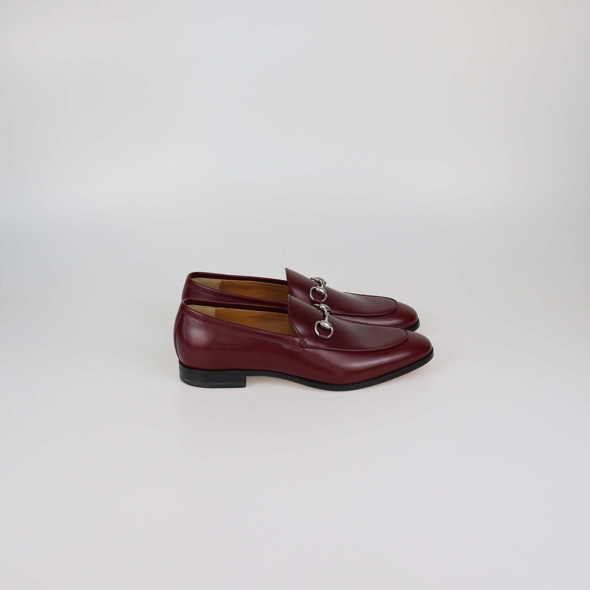 Gucci Burgundy Leather Horsebit Loafers