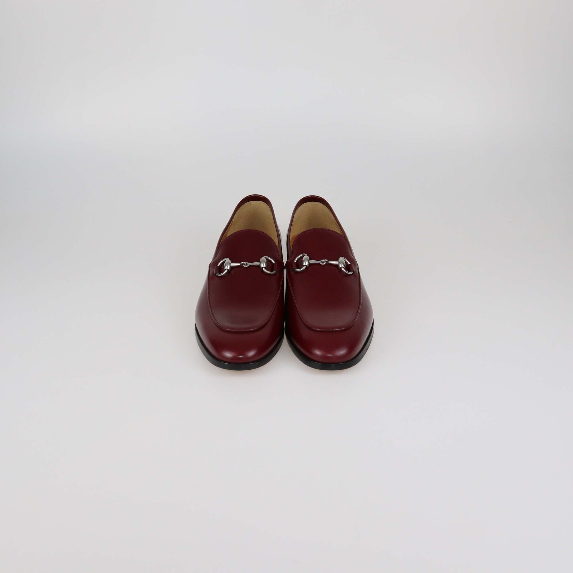 Gucci Burgundy Leather Horsebit Loafers