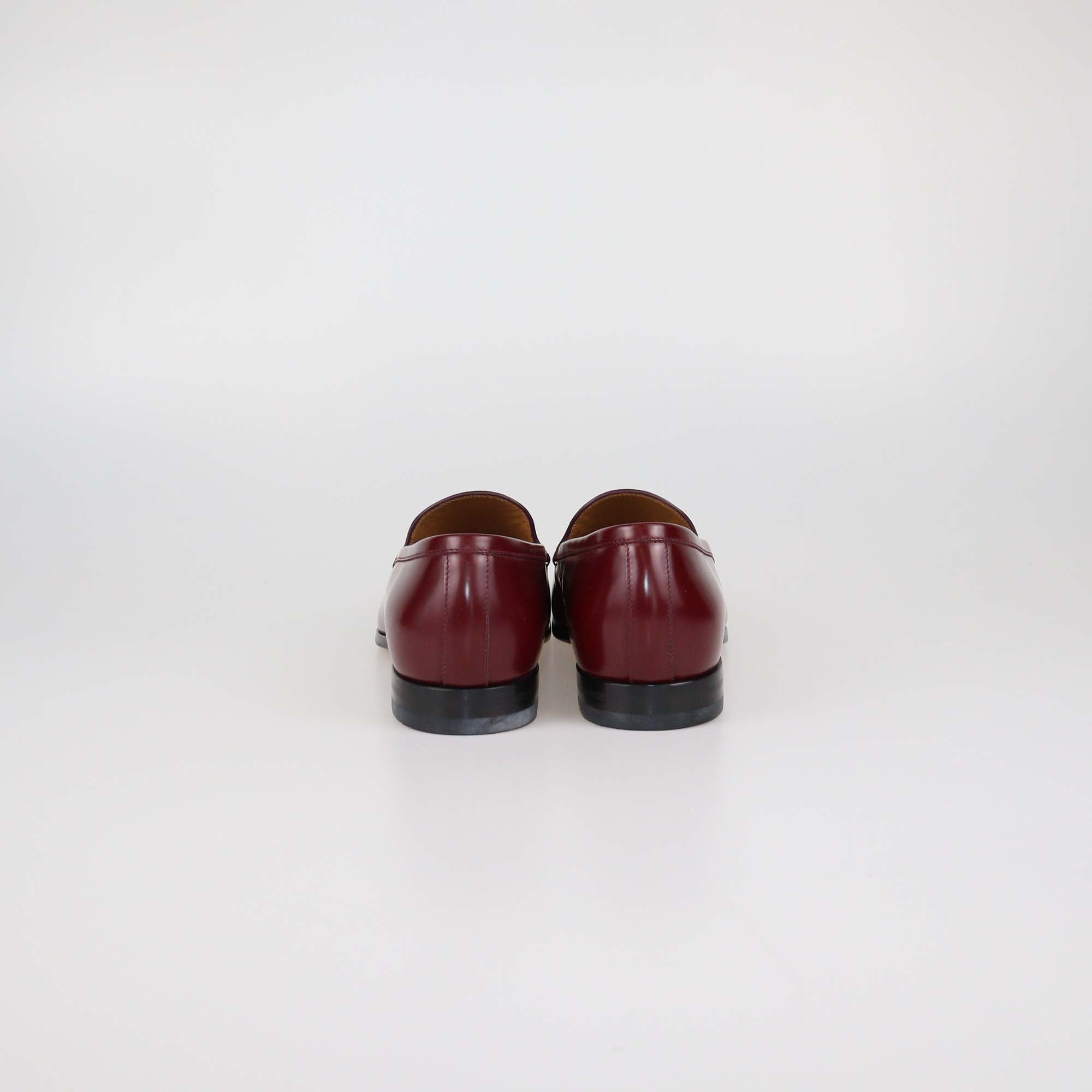 Gucci Burgundy Leather Horsebit Loafers