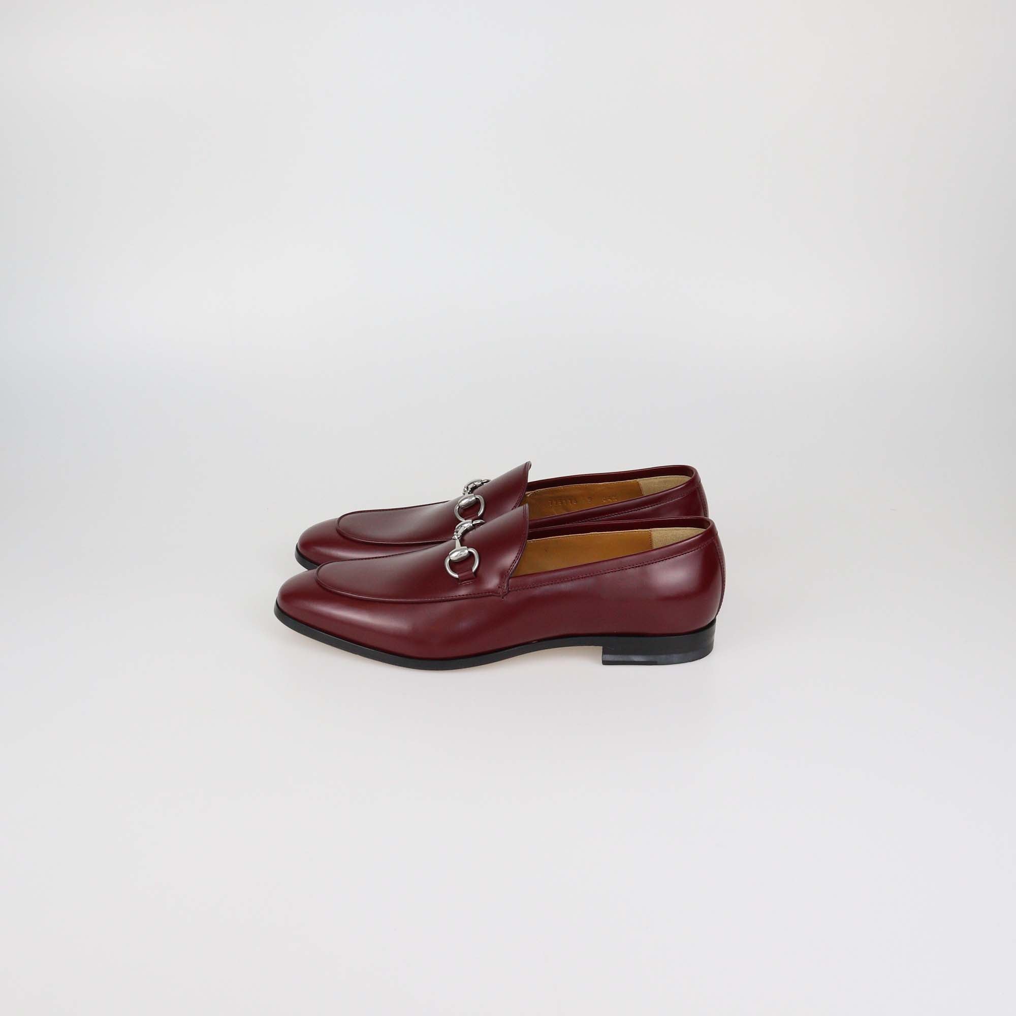 Gucci Burgundy Leather Horsebit Loafers