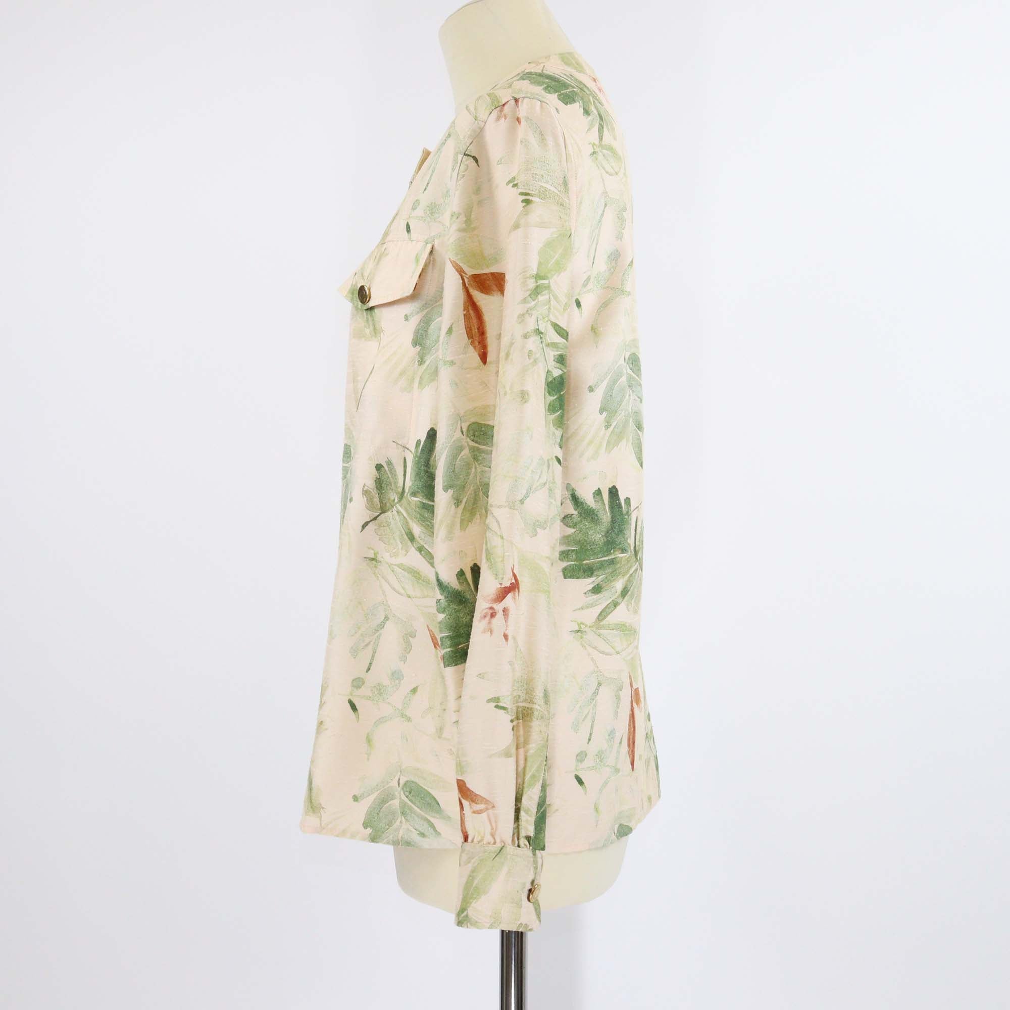 Loro Piana Multicolor Textured Silk Febe Botanical Print Blouse