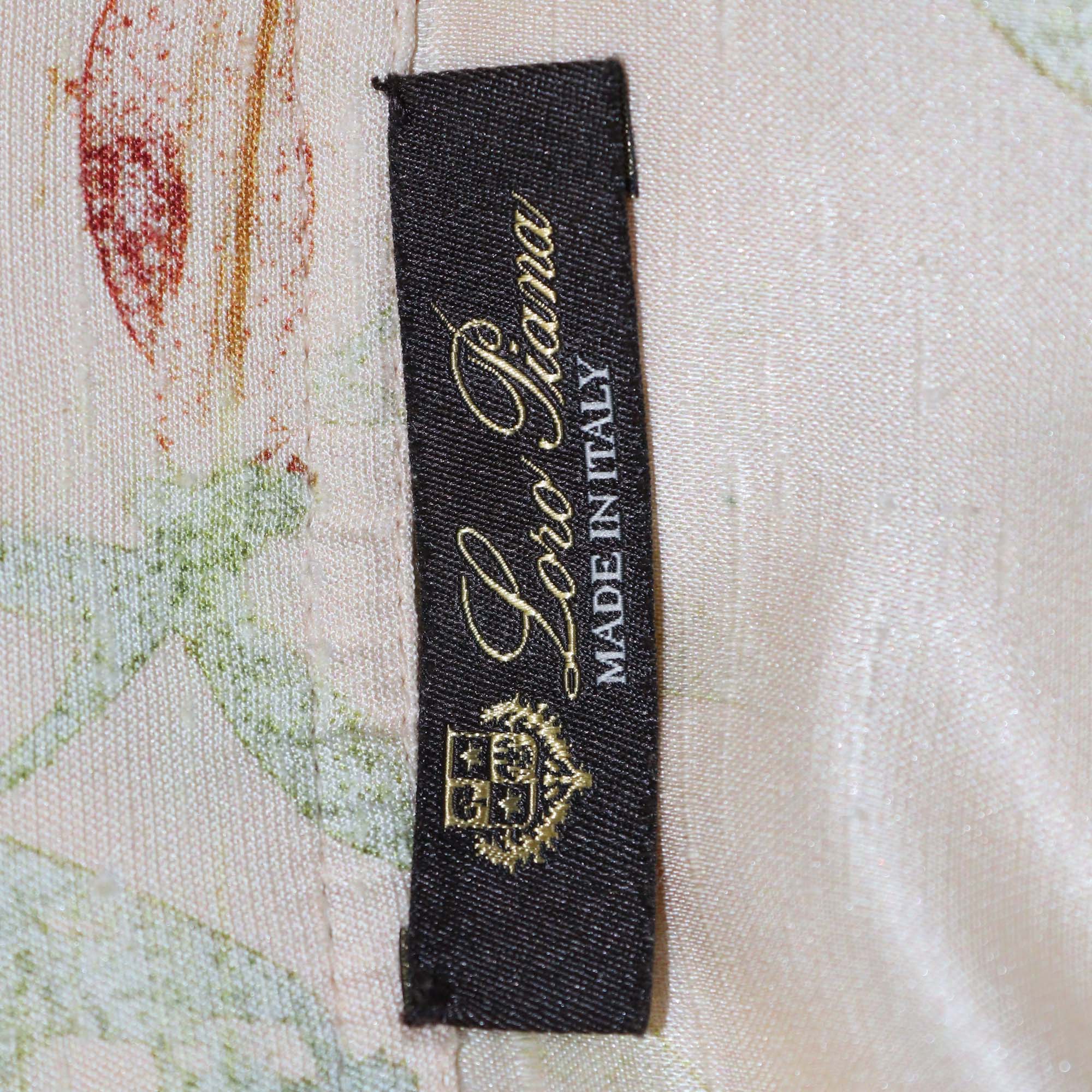 Loro Piana Multicolor Textured Silk Febe Botanical Print Blouse