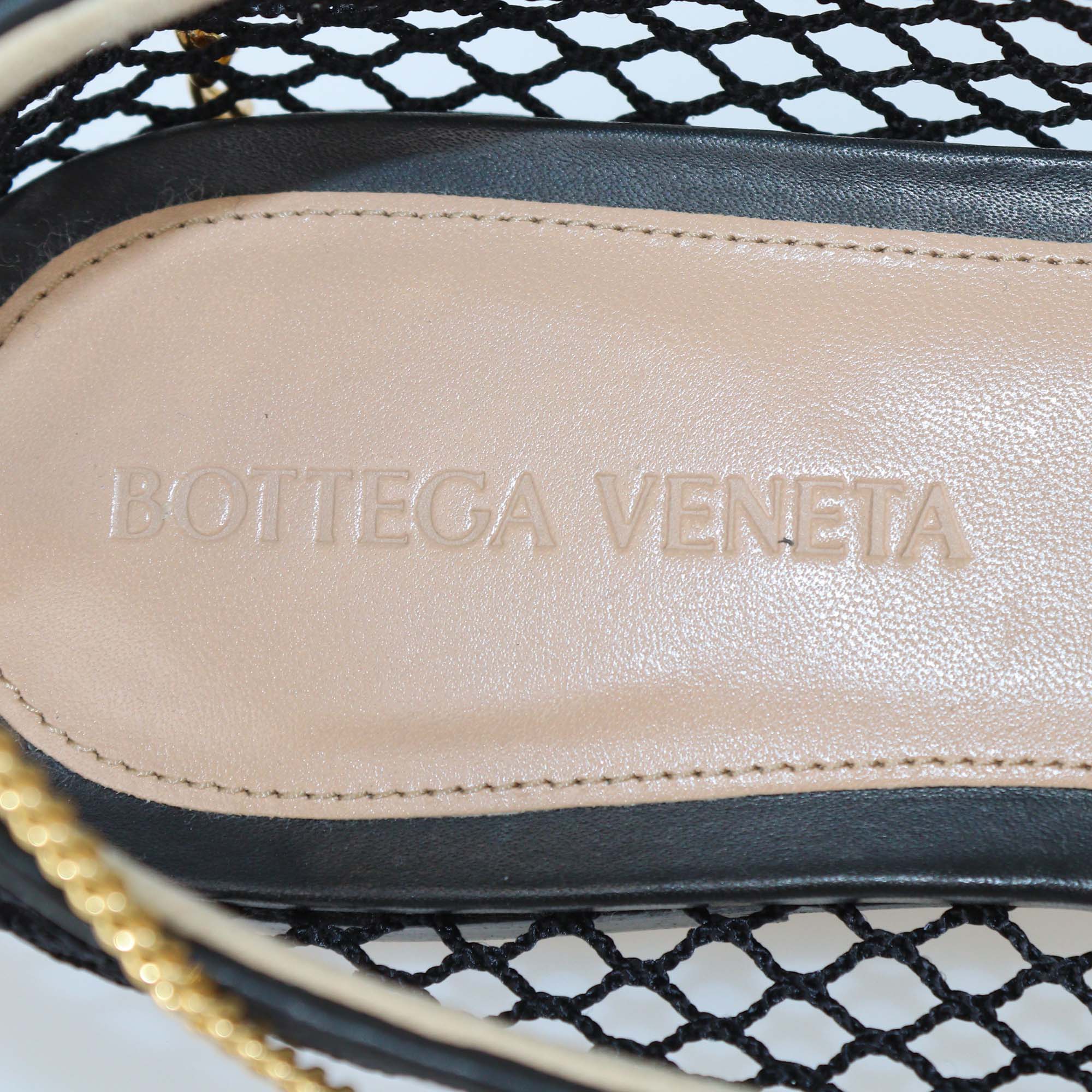 Bottega Veneta Black Mesh Stretch Ballet Flats