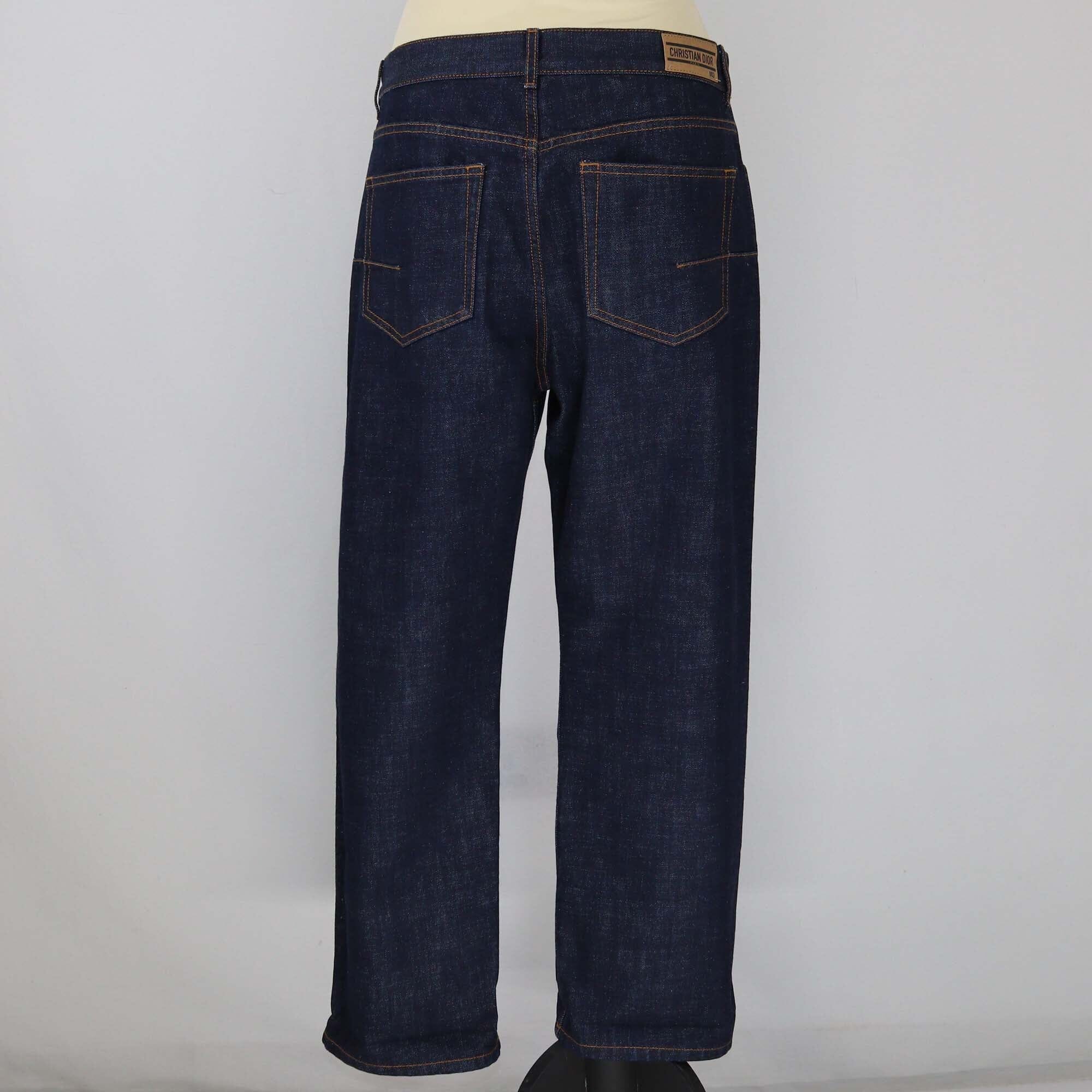 Christian Dior Dark Blue Straight Leg Pants Clothing Christian Dior