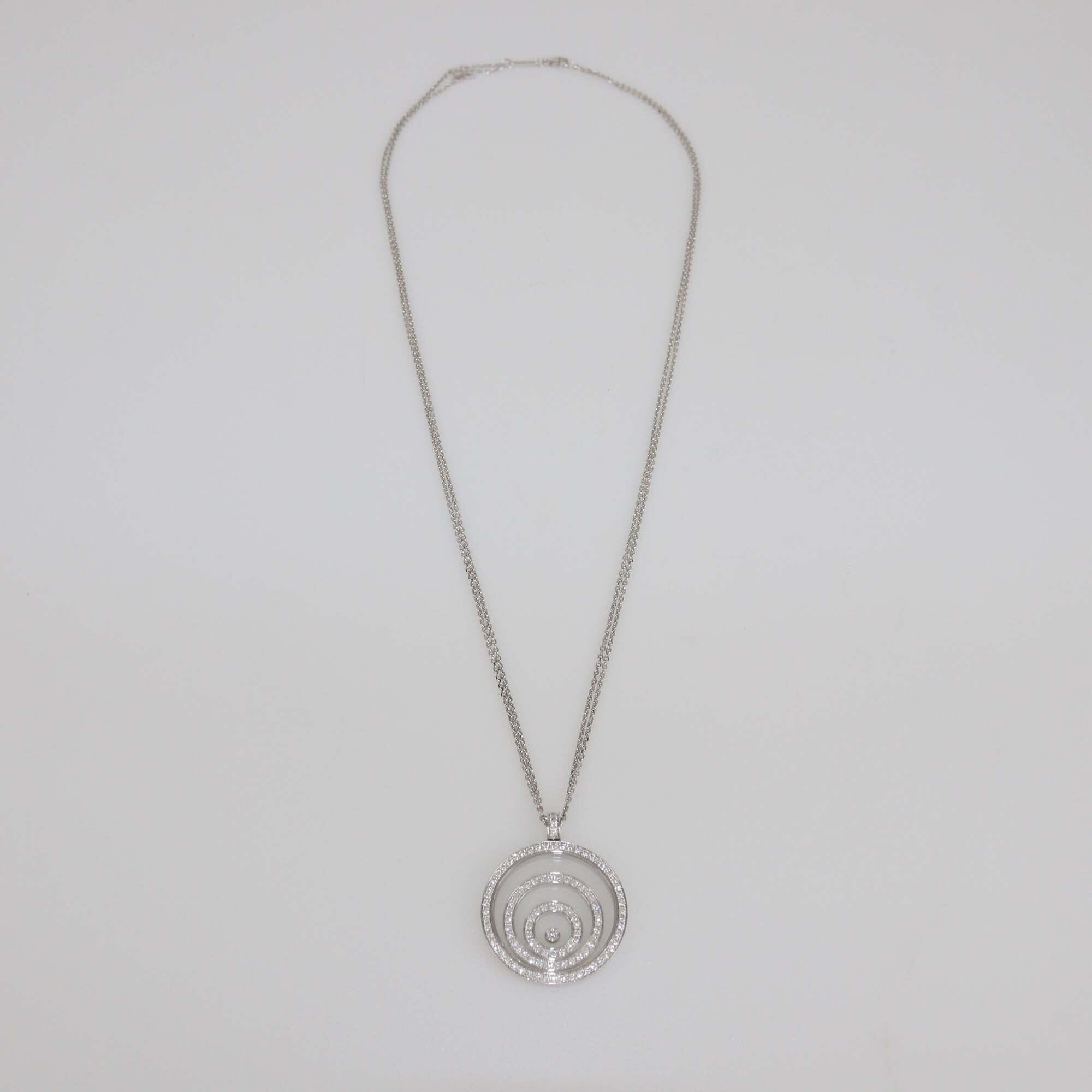 Chopard Happy Diamond Happy Spirit Diamond 18k White Gold Necklace Womens Chopard