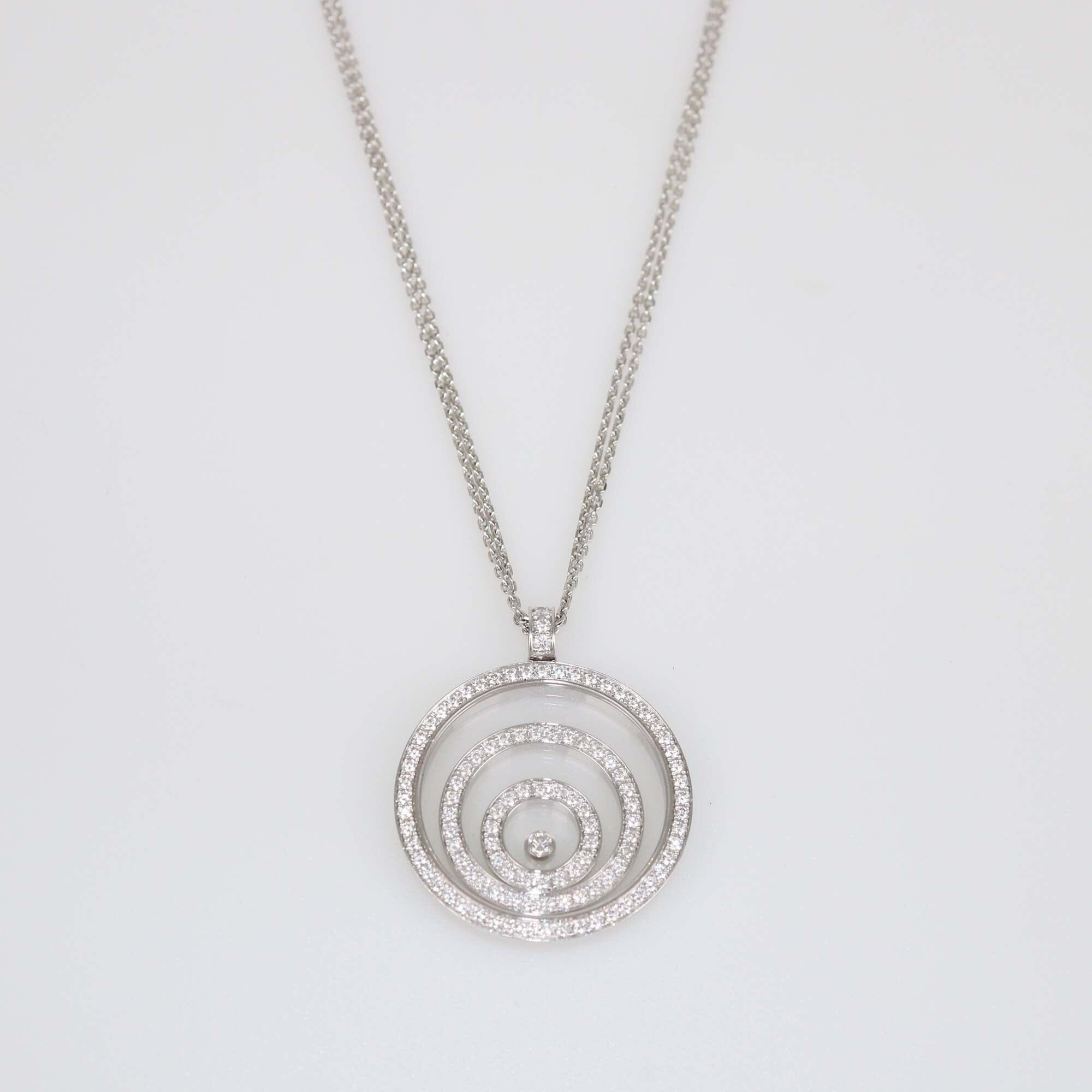 Chopard Happy Diamond Happy Spirit Diamond 18k White Gold Necklace Womens Chopard