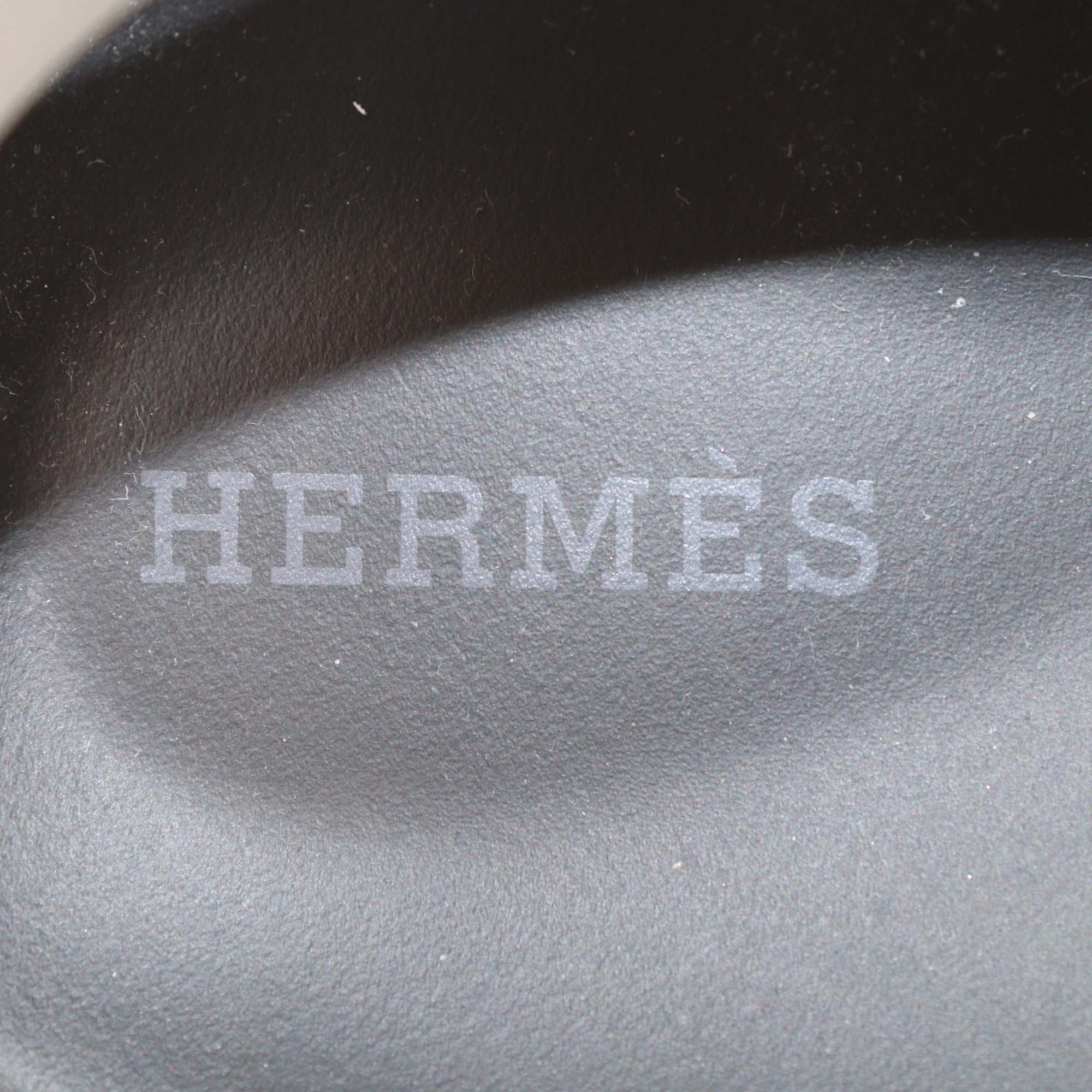 Hermes White Leather Genius Sandals