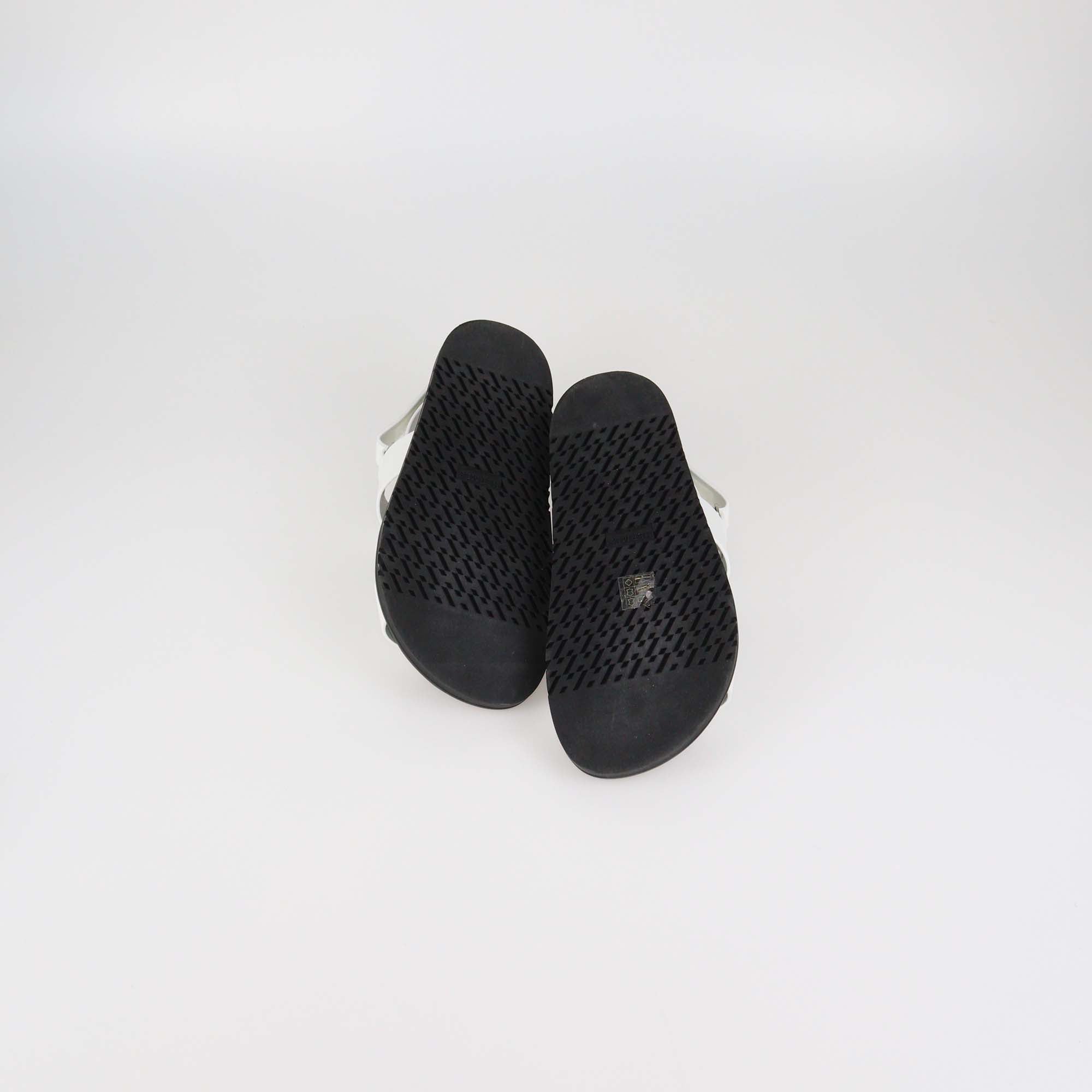 Hermes White Leather Genius Sandals