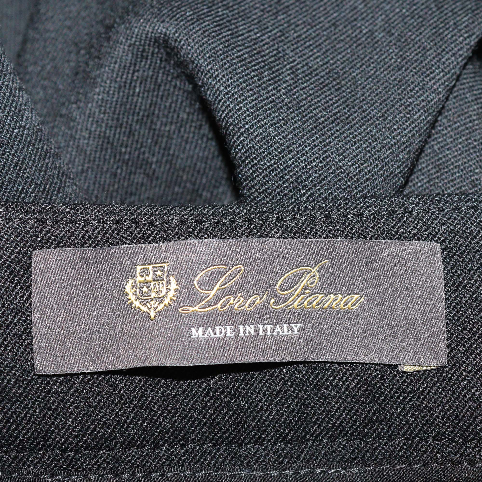 Loro Piana Black Wool Knitted Trouser