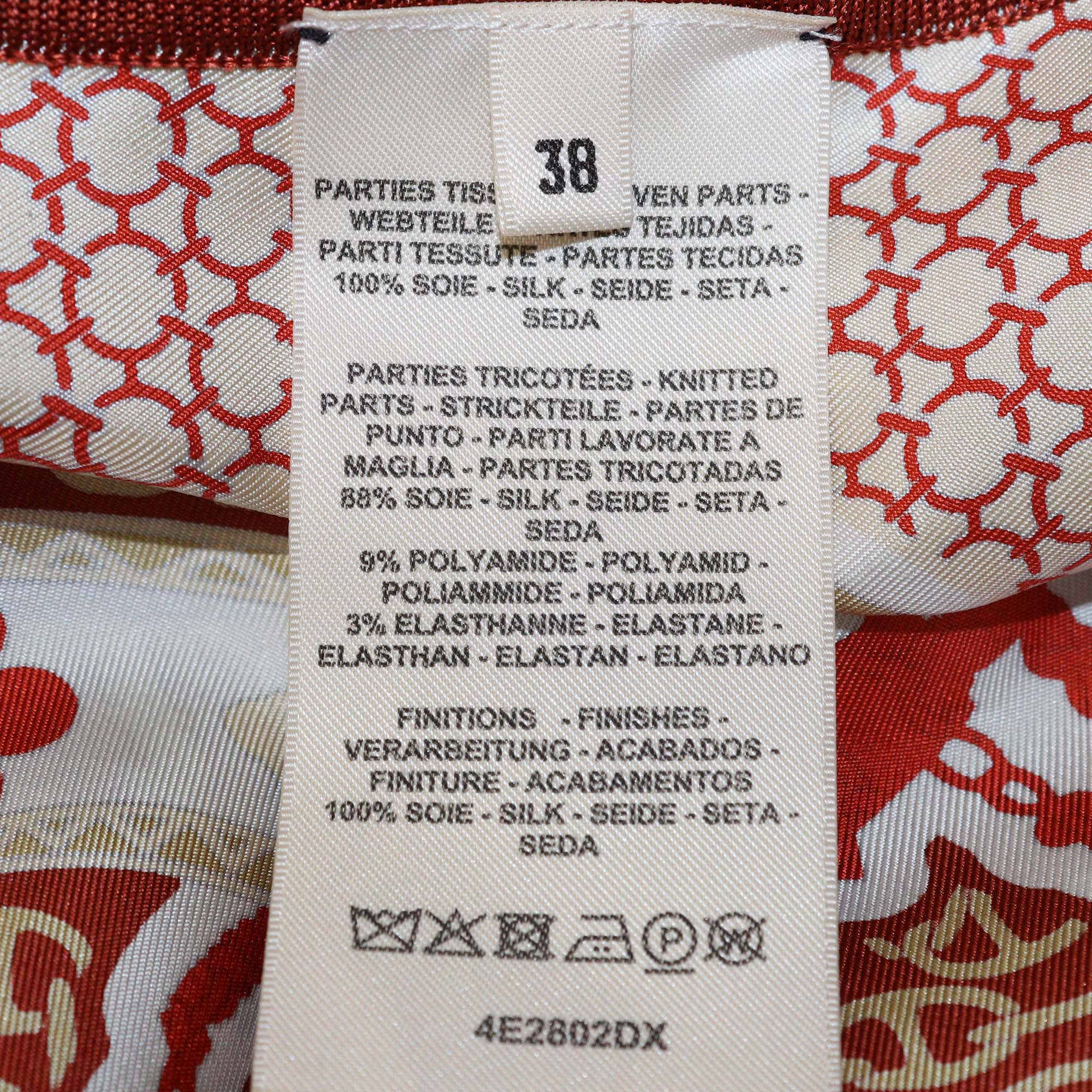 Hermes Cornaline Silk Reine Chaine d'Ancre Print Cardigan