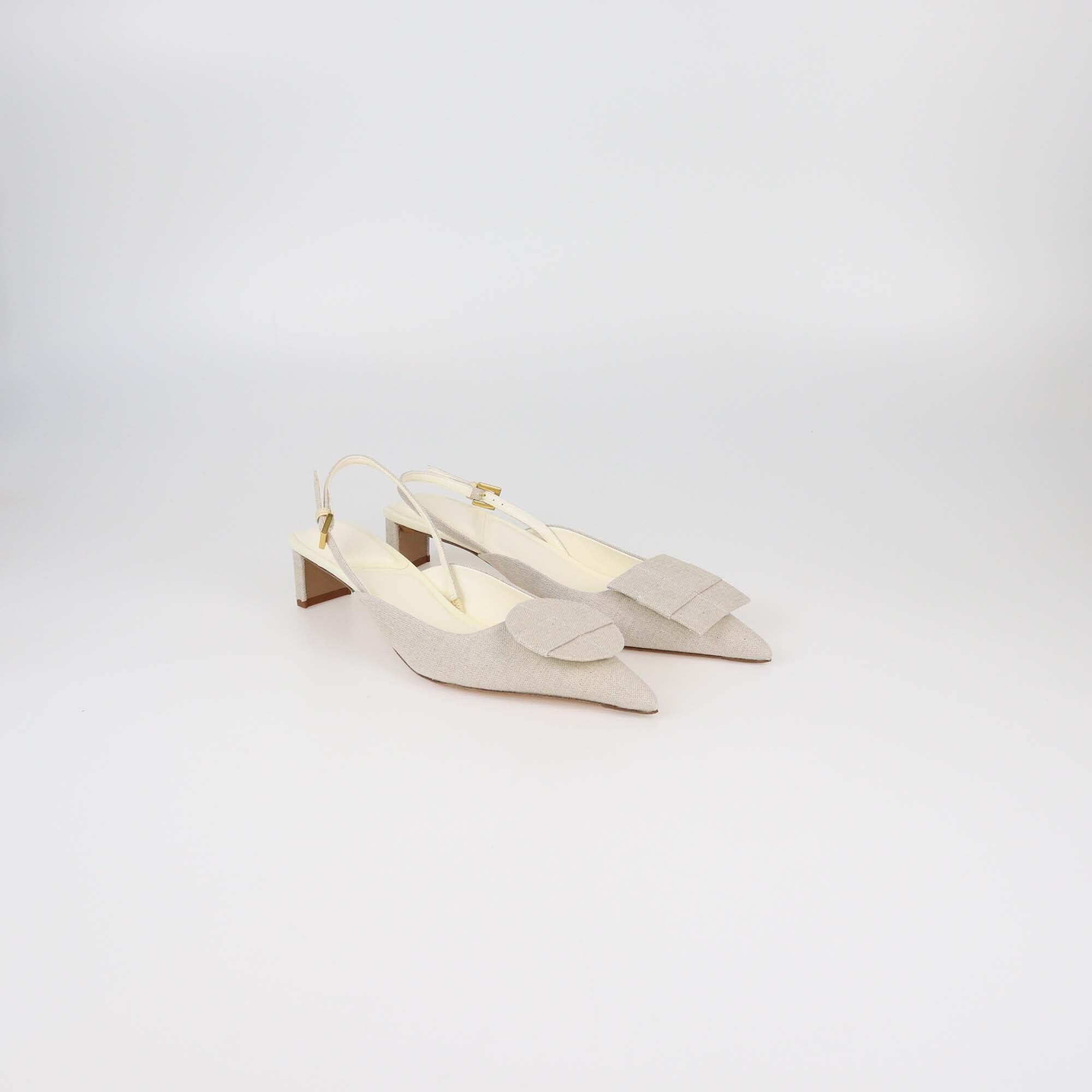Jacquemus Light Beige The Low Duelo Slingback Pumps Womens Jacquemus