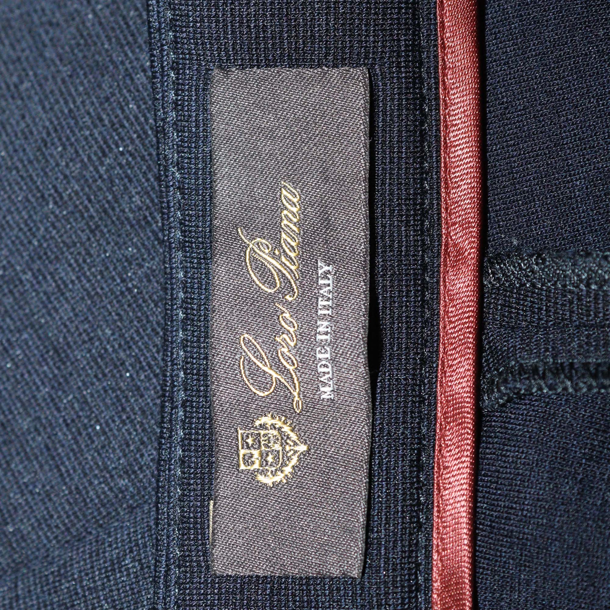 Loro Piana Navy Blue Wool Knitted Trouser