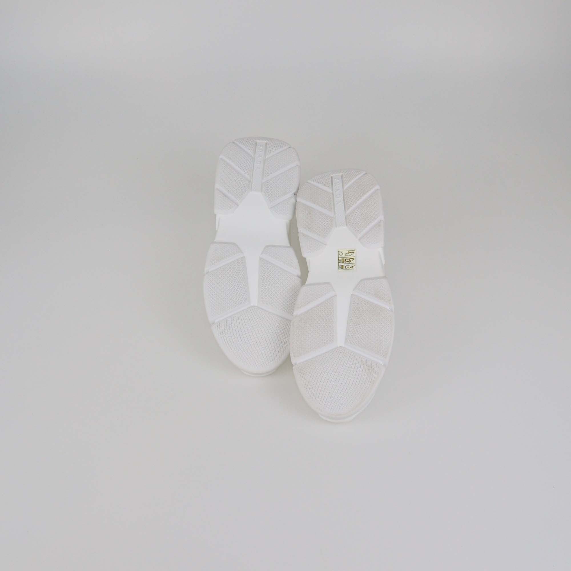 Prada White Knit Fabric Sock Sneakers