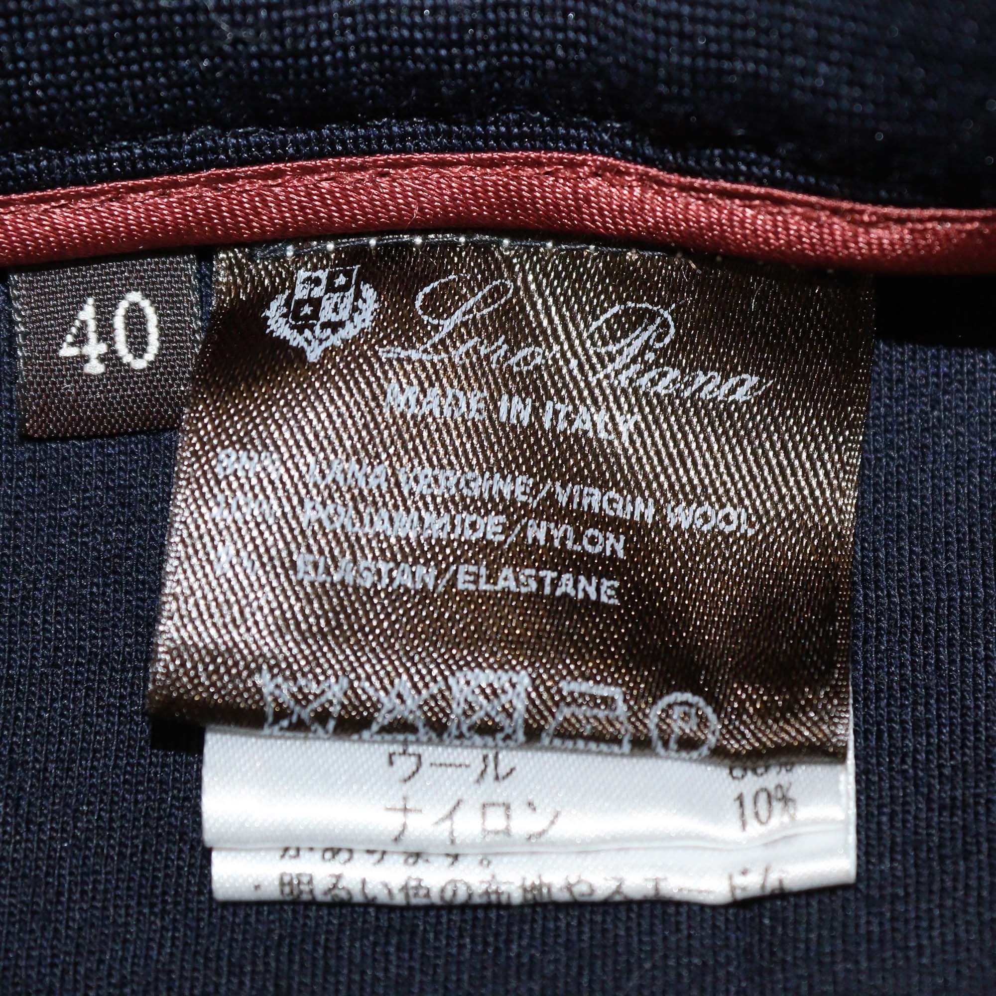 Loro Piana Navy Blue Wool Knitted Trouser
