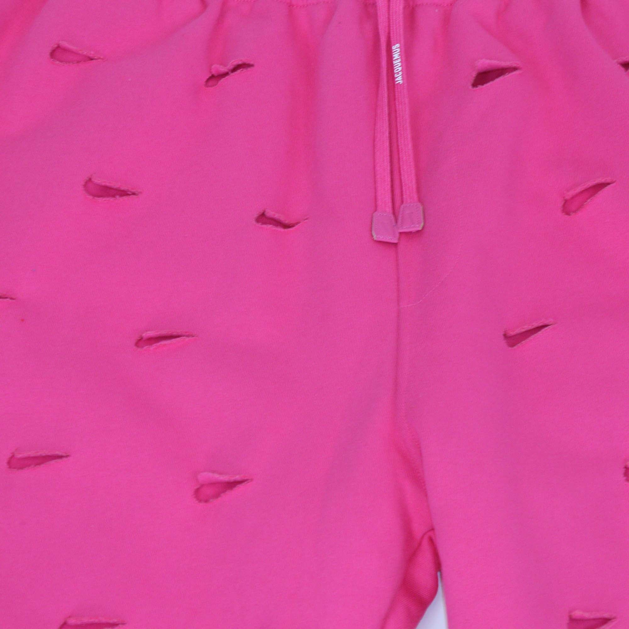Nike x Jacquemus Pink Cotton Cut Out Swoosh Sweat Pants