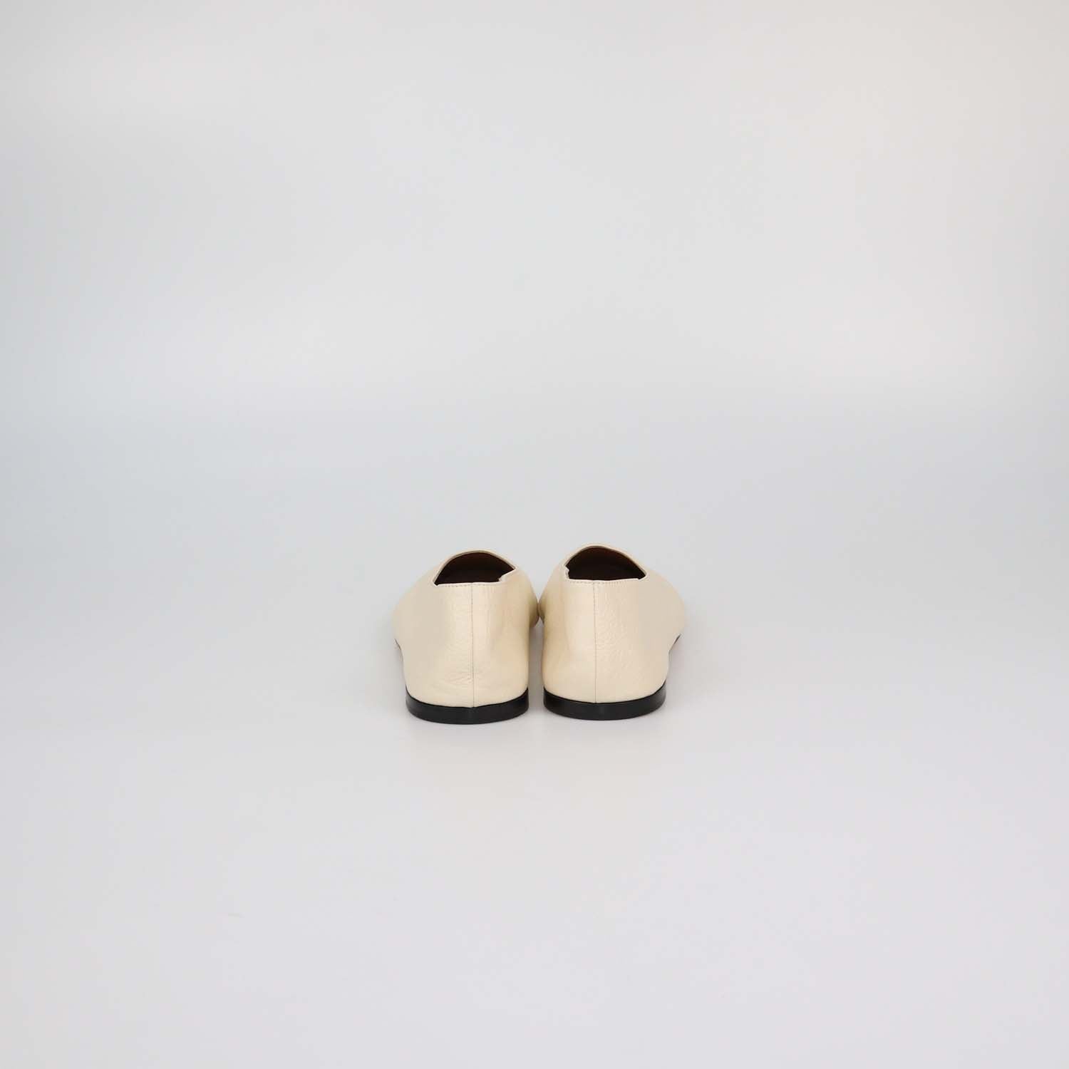 The Row Cream Leather Awar Ballet Flats