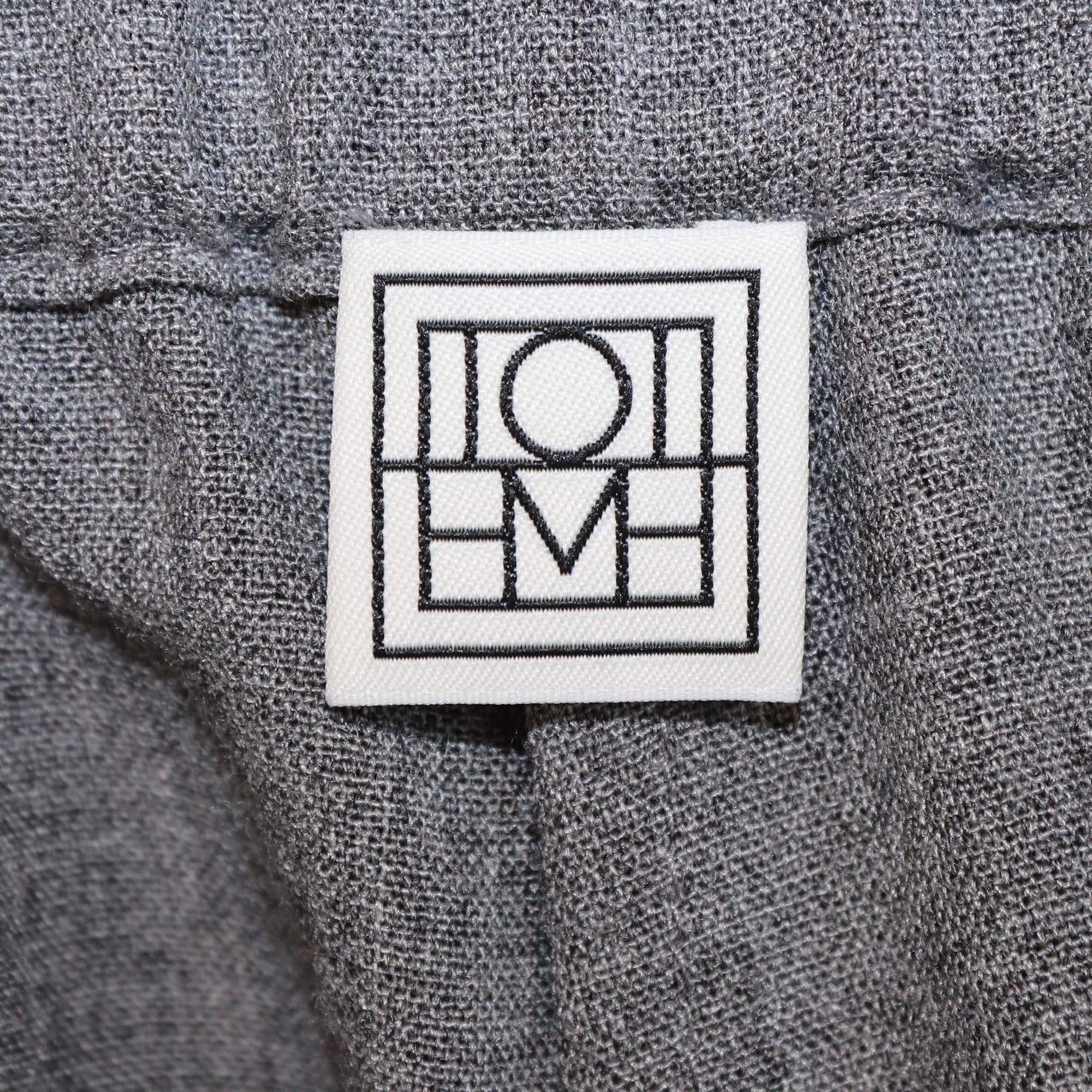 Toteme Mid Grey Viscose Classic Fluid Shirt & Pants Set
