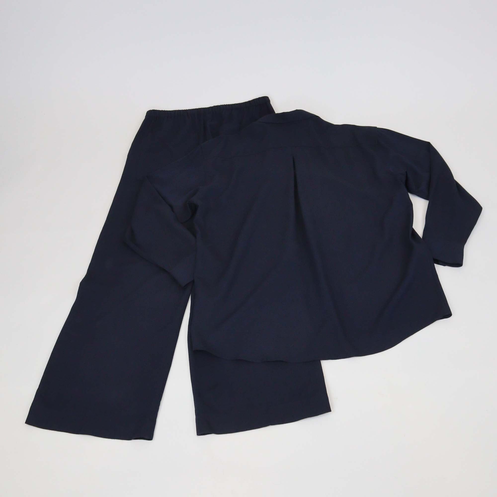 Toteme Navy blue Viscose Classic Fluid Shirt & Pants Set