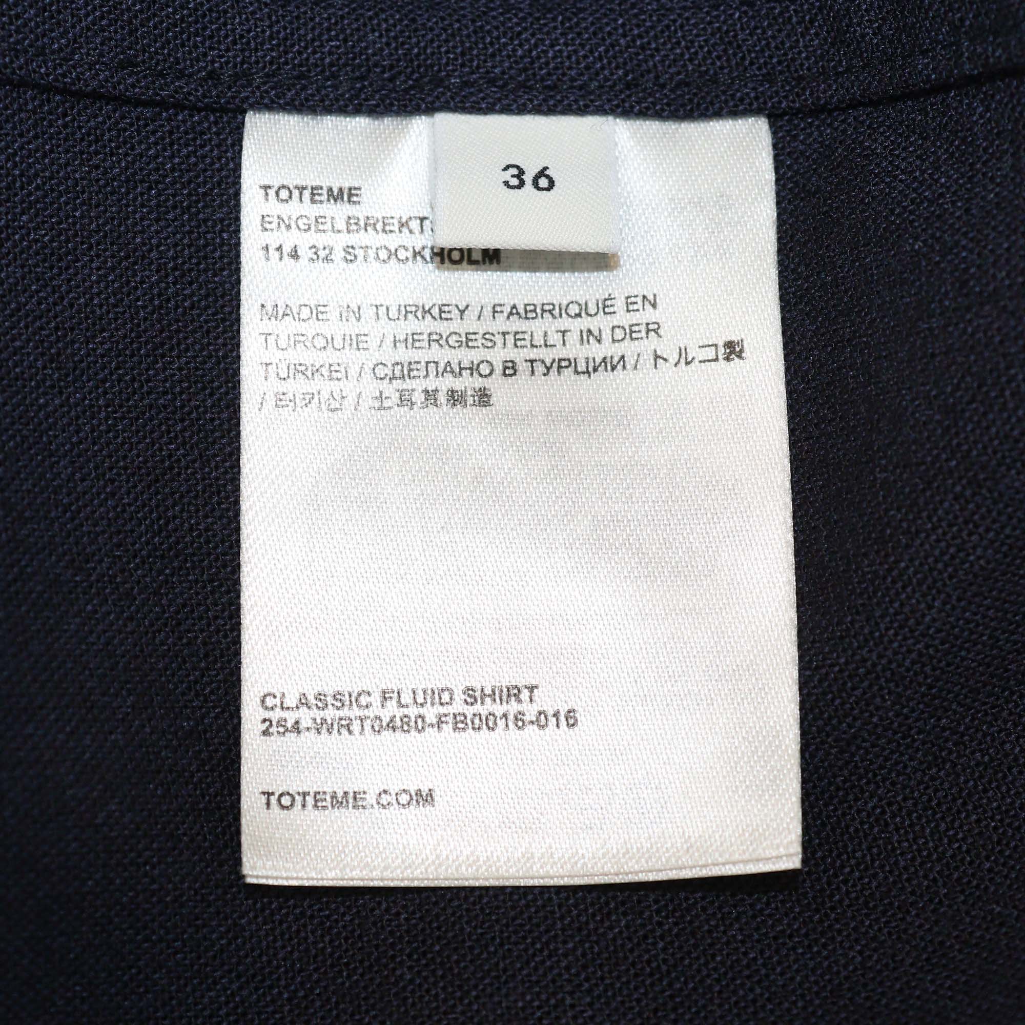 Toteme Navy blue Viscose Classic Fluid Shirt & Pants Set