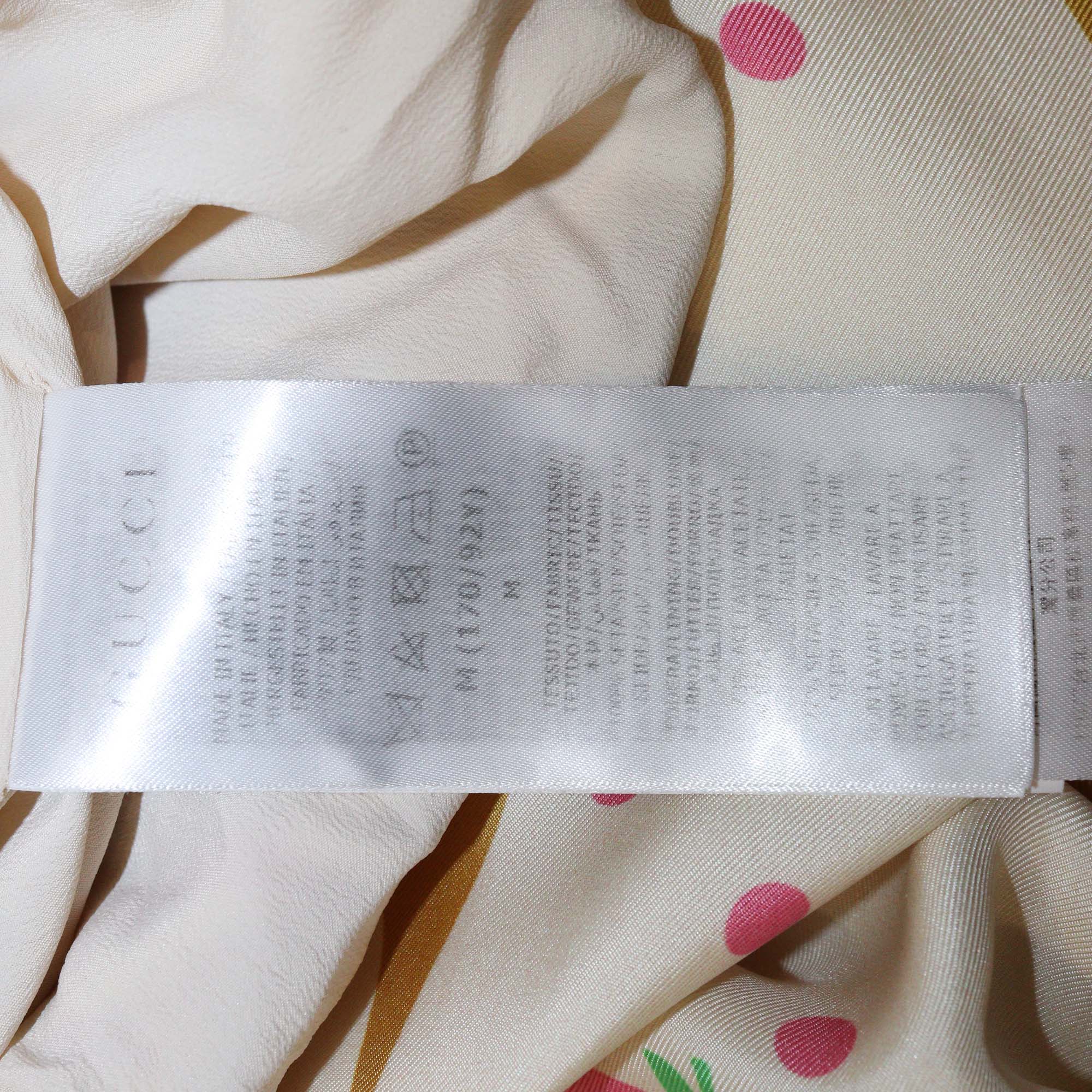 Gucci Light Beige Silk Ice Cream Print Stand Collar Zip Front Jacket