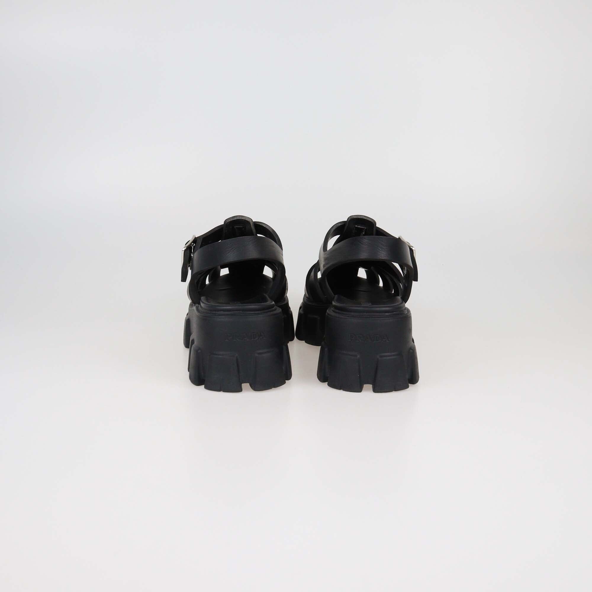 Prada Black Monolith Sandals Womens Prada