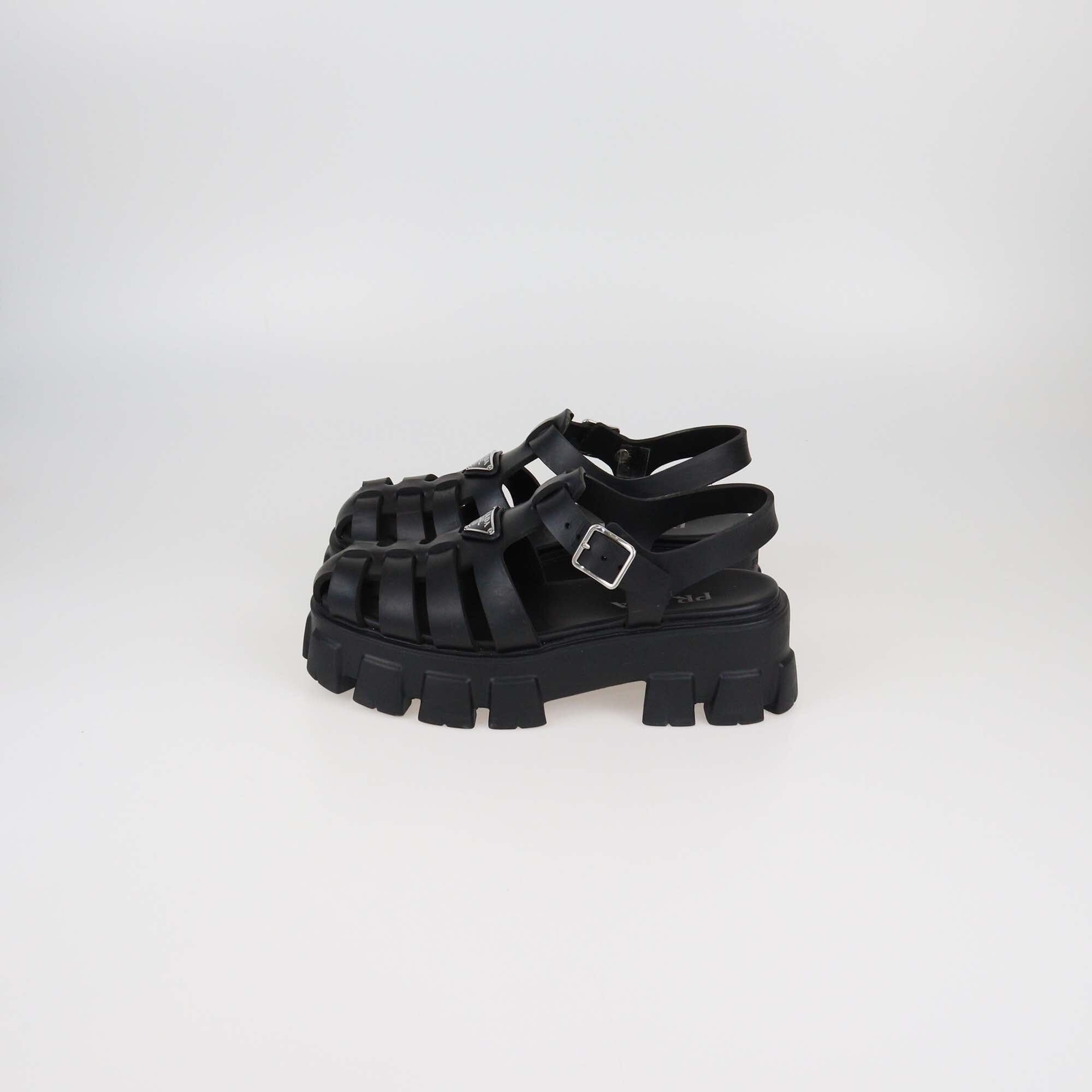 Prada Black Monolith Sandals Womens Prada