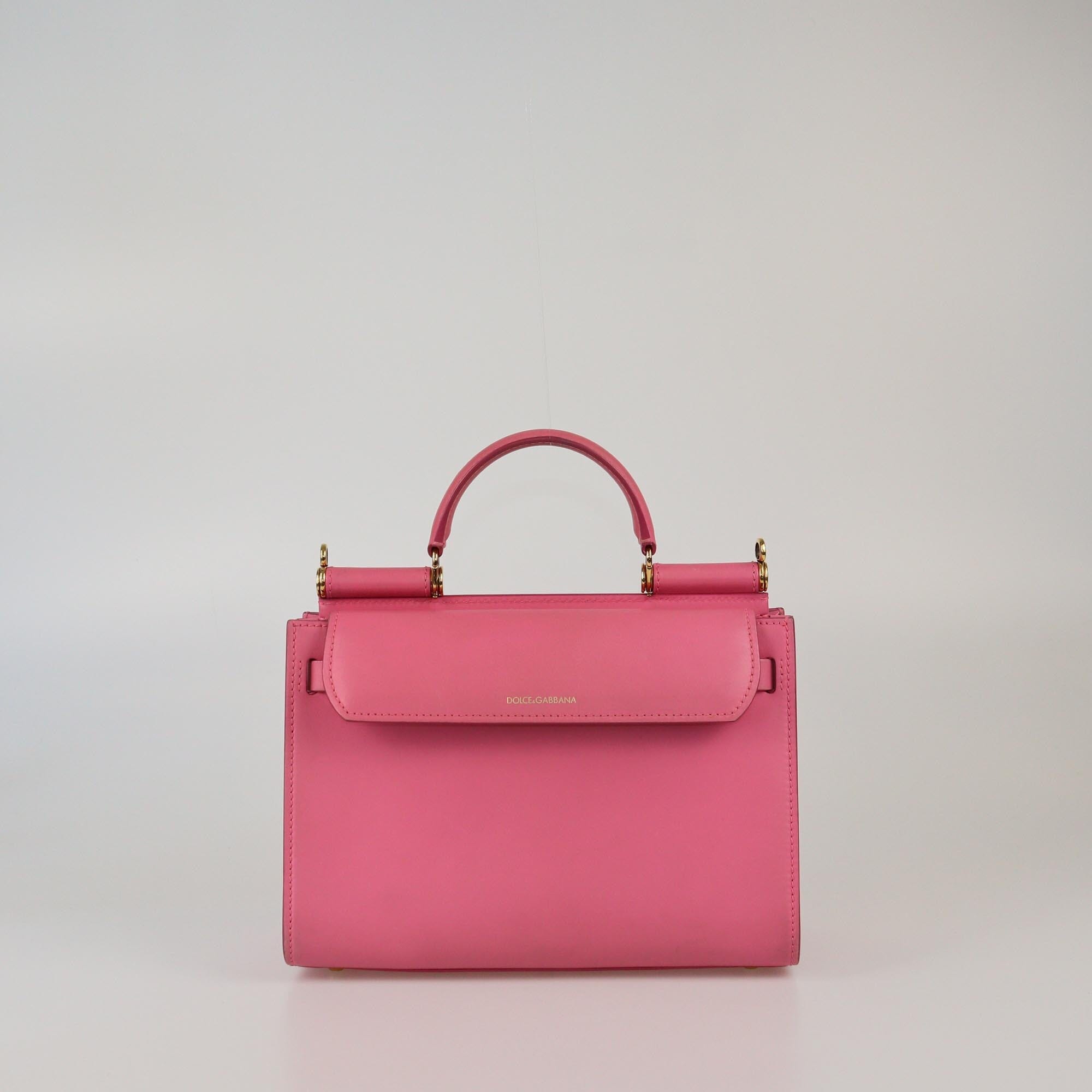 Dolce & Gabbana Pink Medium Sicily 62 Top Handle Bag Womens Dolce & Gabbana