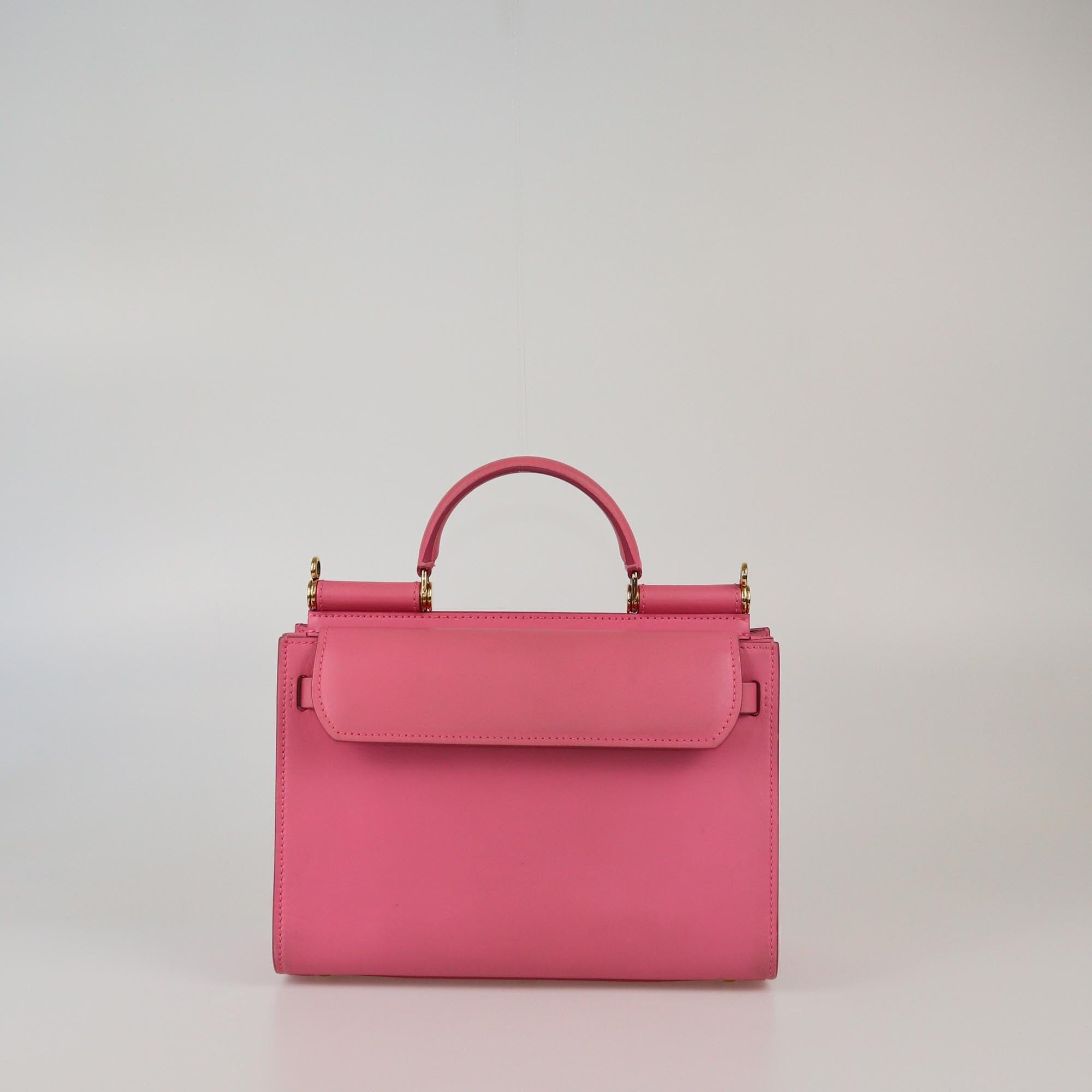 Dolce & Gabbana Pink Medium Sicily 62 Top Handle Bag Womens Dolce & Gabbana