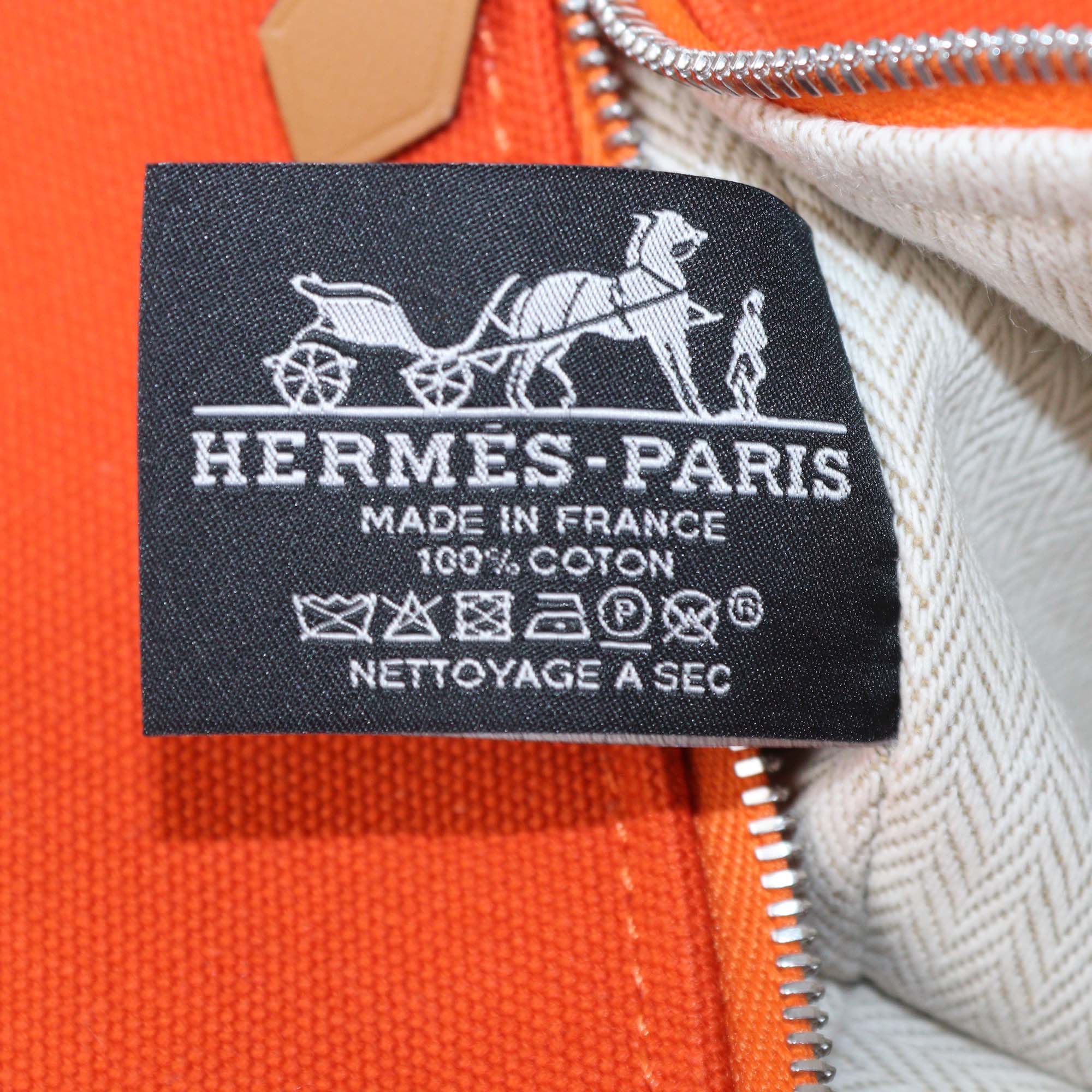 Hermes Orange Feu Canvas Small Bride-a-Brac Case