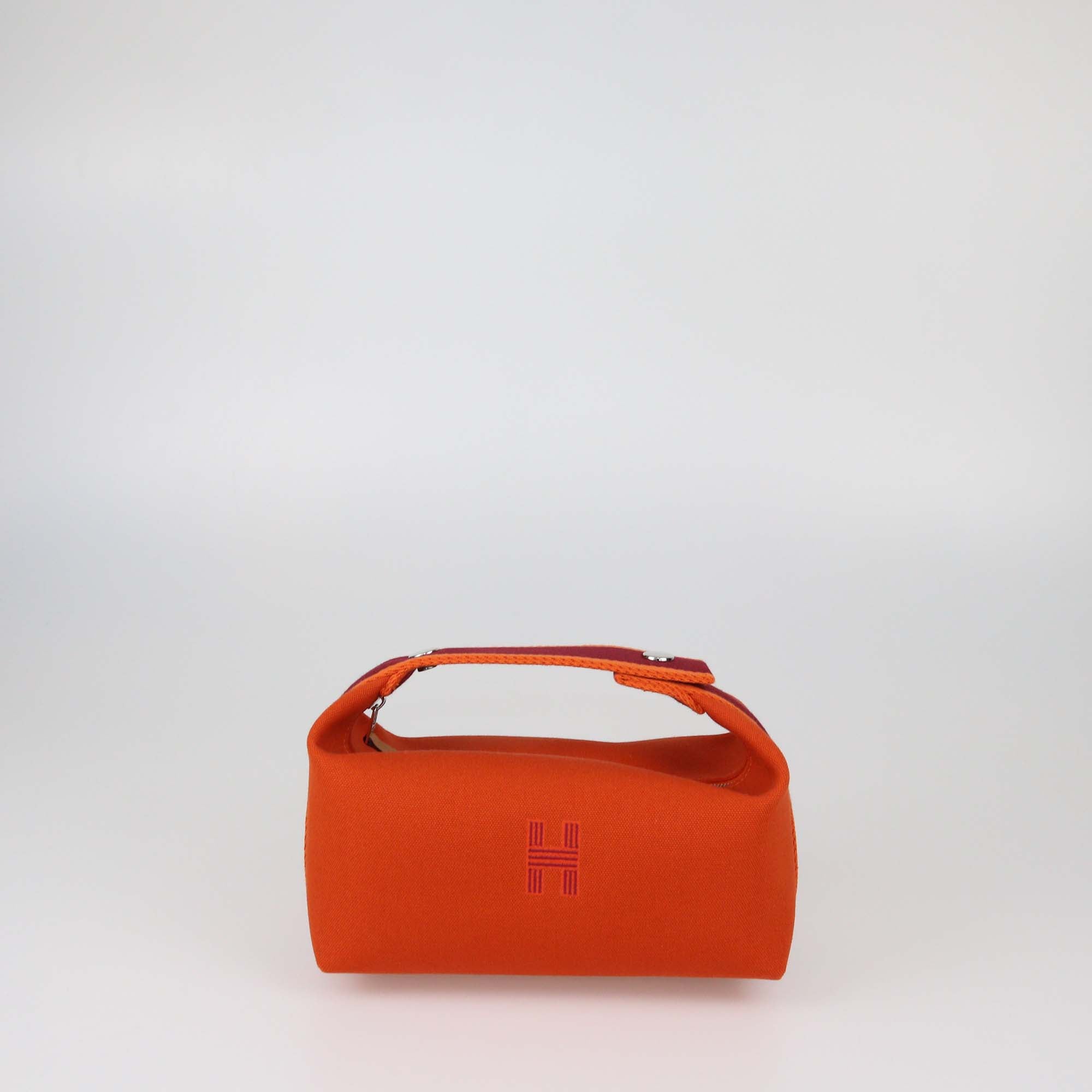 Hermes Orange Feu Canvas Small Bride-a-Brac Case