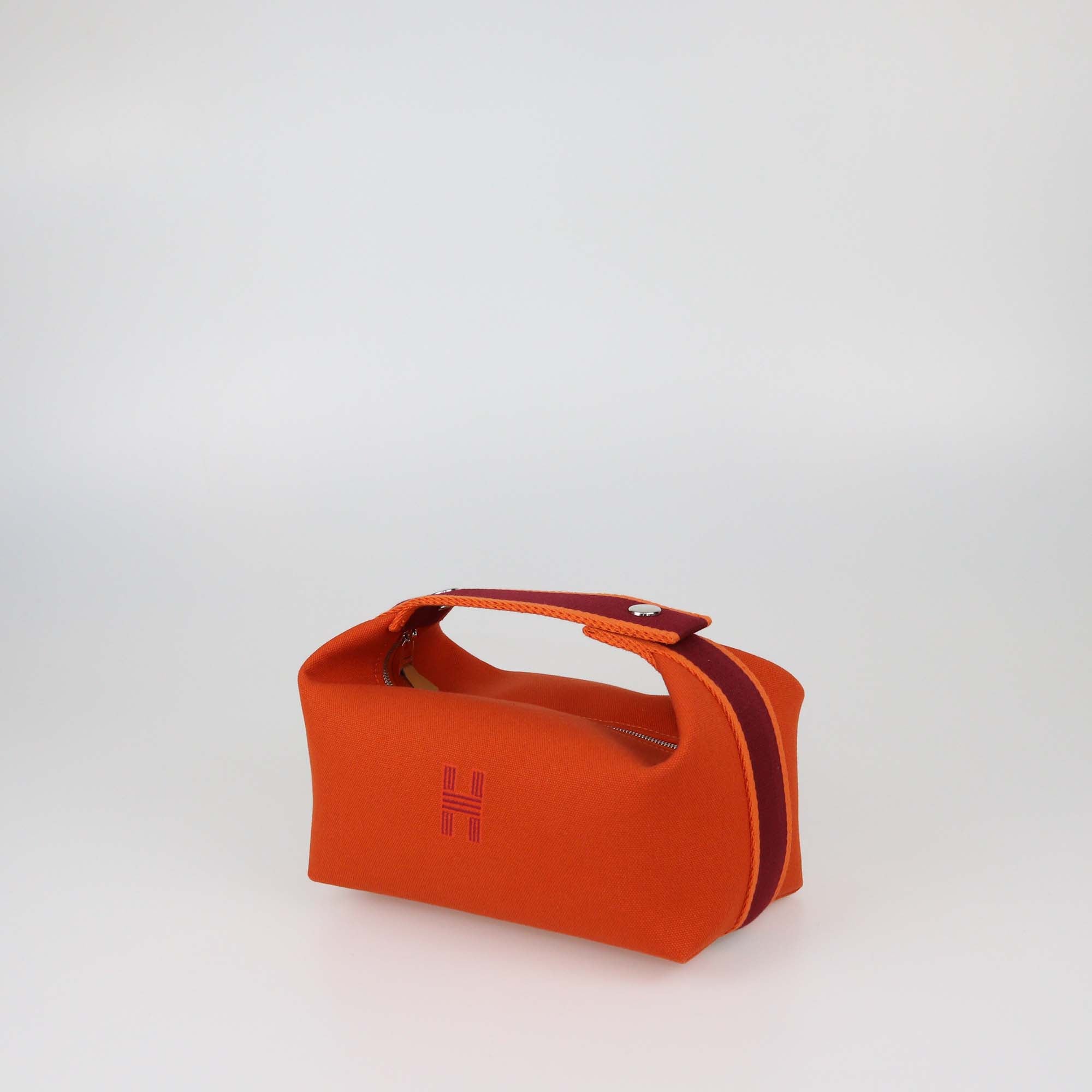 Hermes Orange Feu Canvas Small Bride-a-Brac Case
