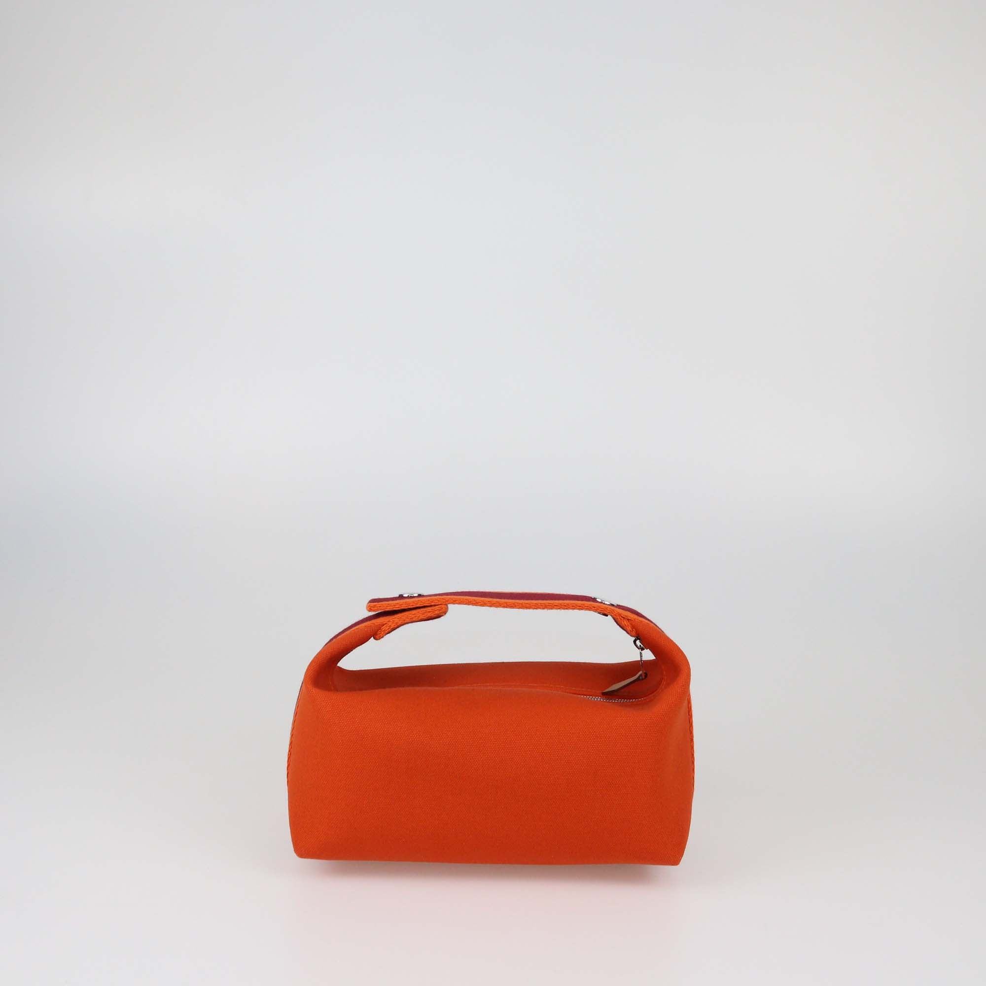 Hermes Orange Feu Canvas Small Bride-a-Brac Case