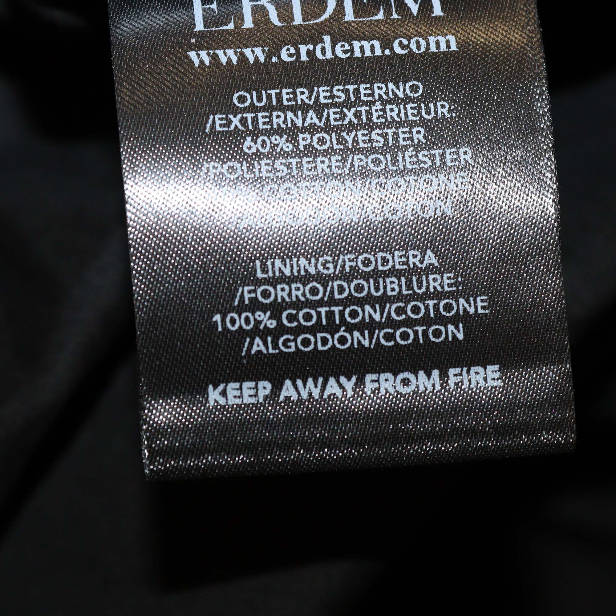 Erdem Blue/Black Floral Cutout Gathered Midi Skirt