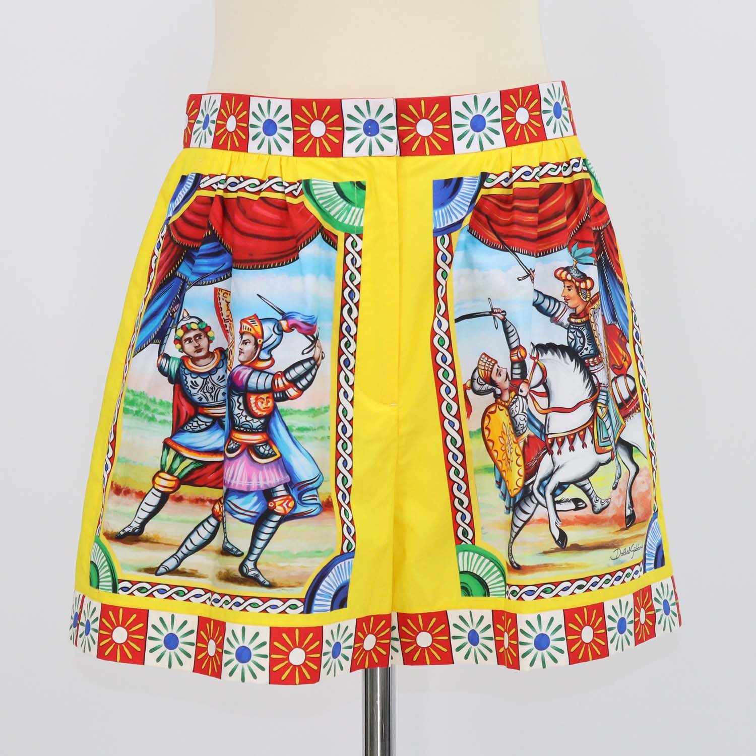 Dolce & Gabbana Multicolor Cotton Caretto Print Mini Short