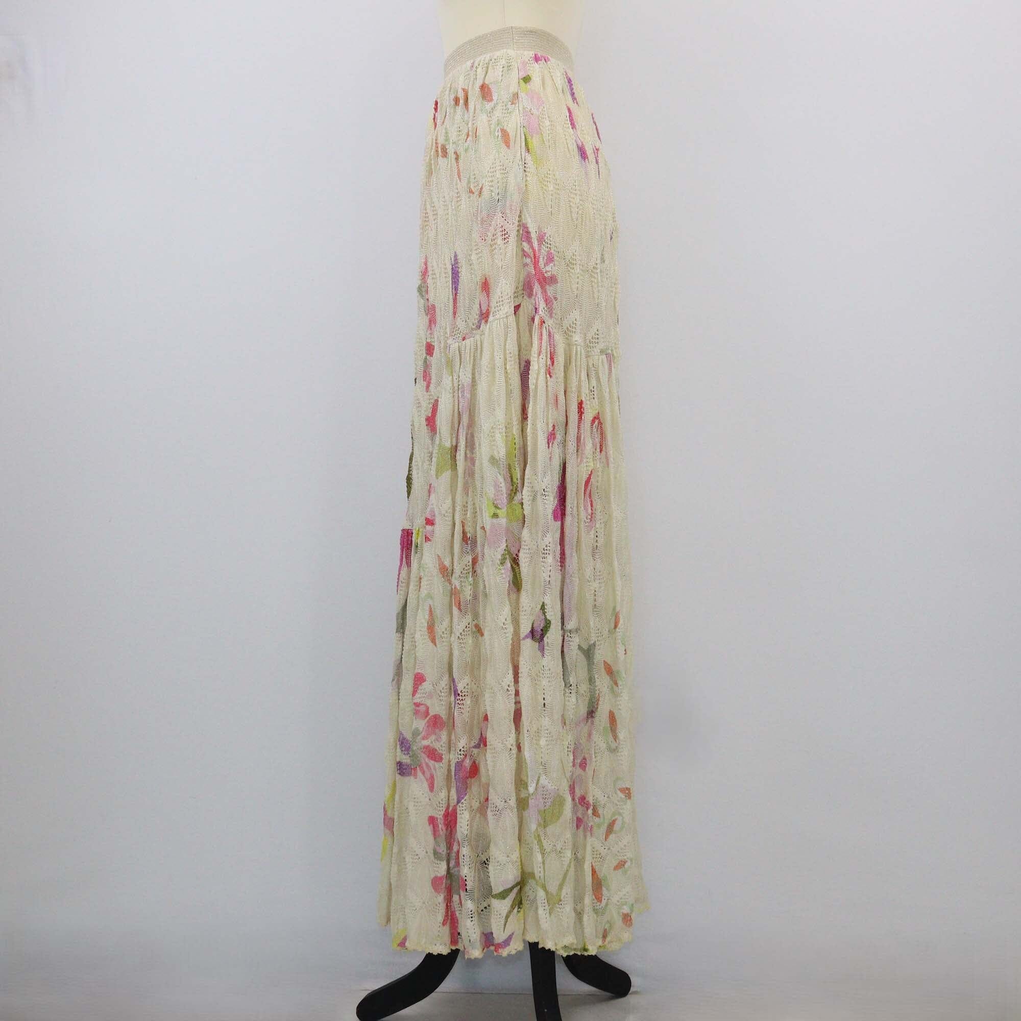 Missoni Multicolor Floral Lace Maxi Skirt Womens Missoni