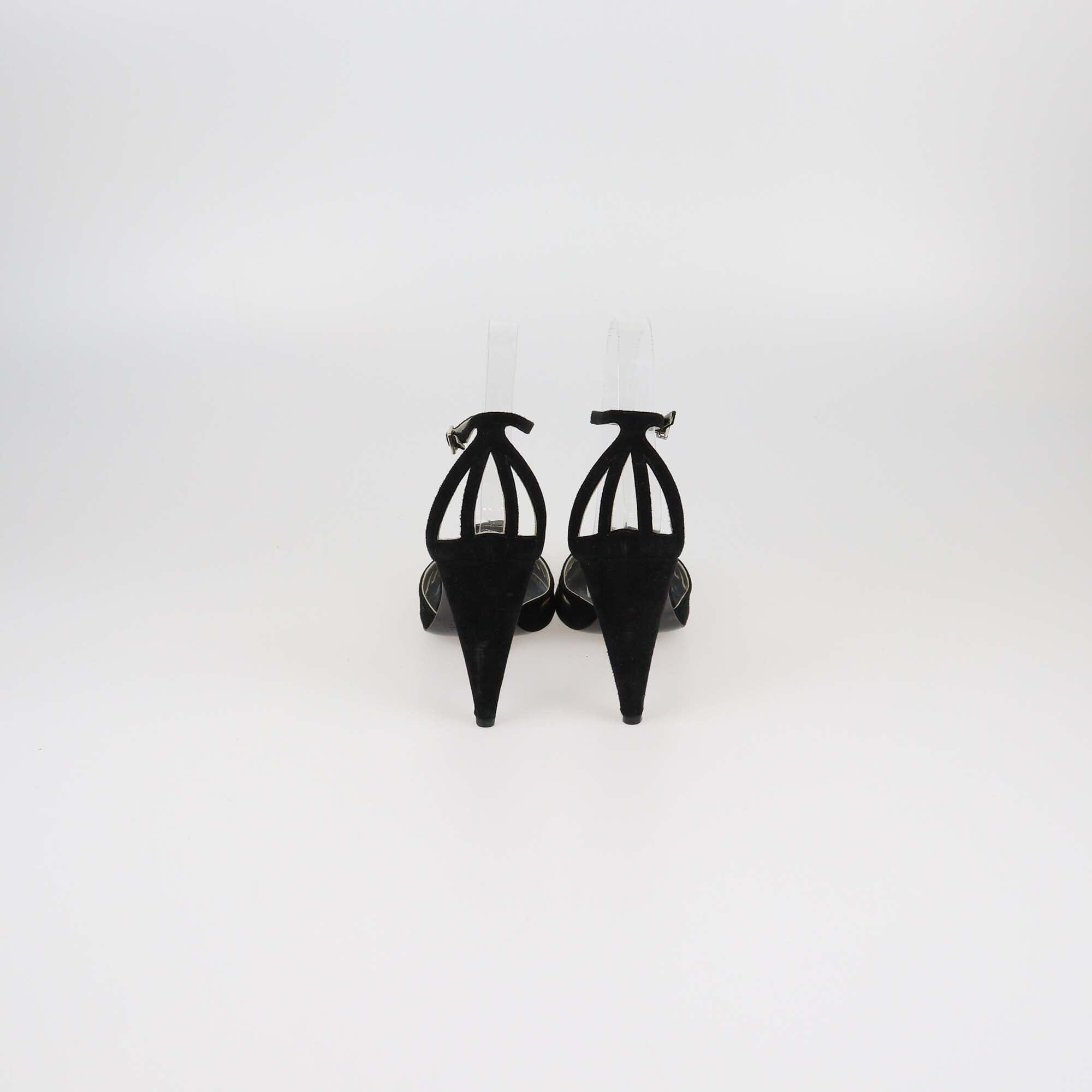 Chloe Black Cutout Slingback Pumps Womens Chloe
