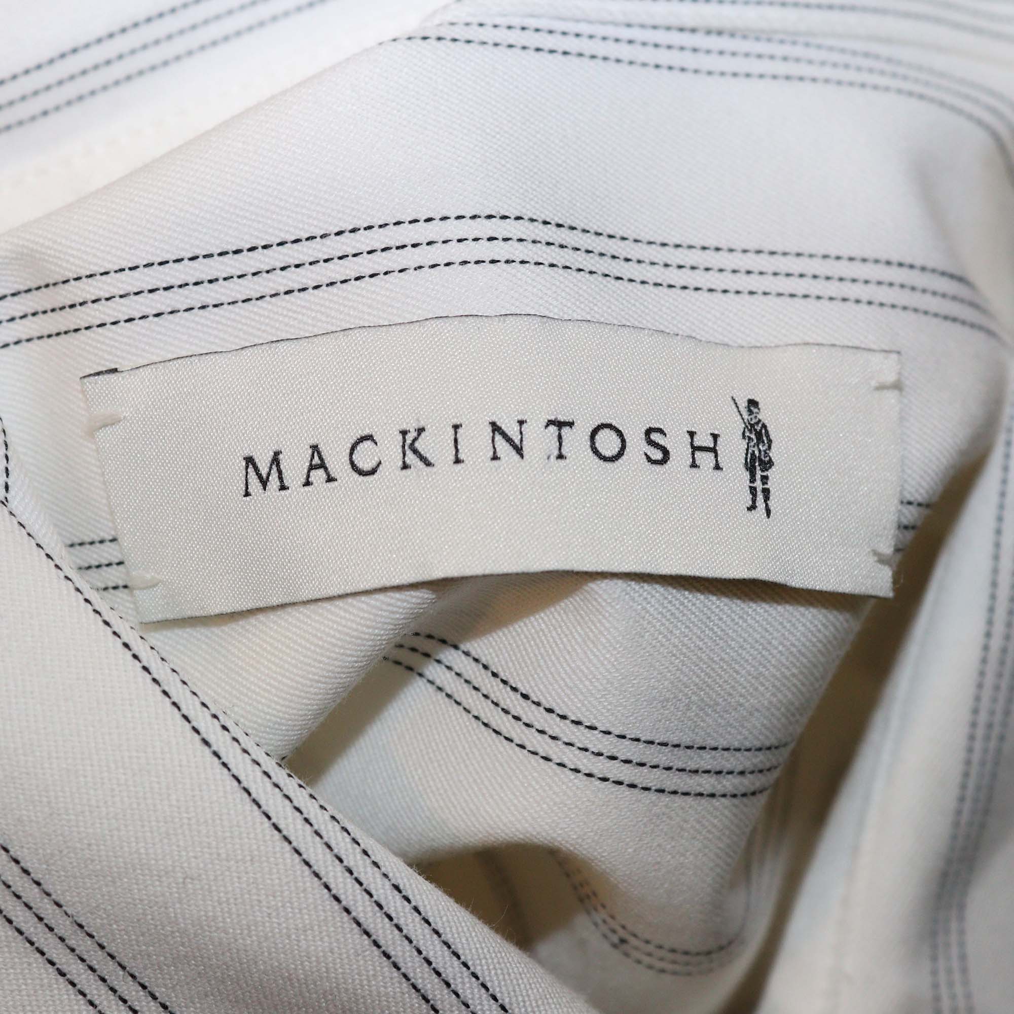 Mackintosh White Pin Stripe Cotton Terregles Short Sleeve Dress