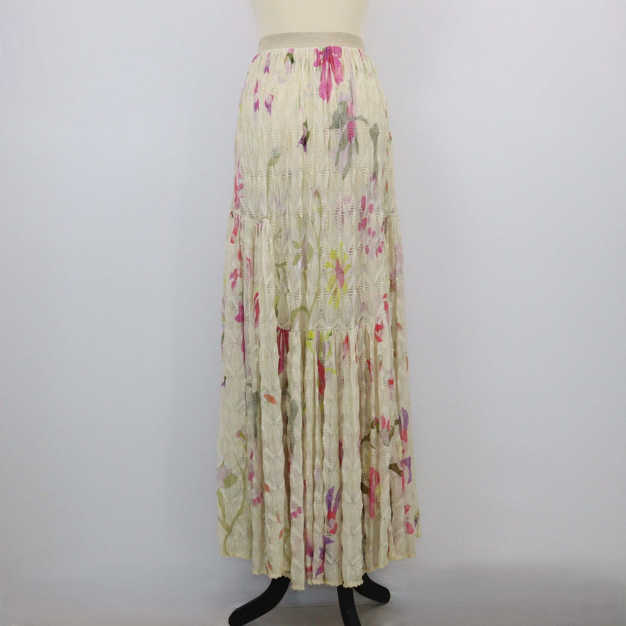 Missoni Multicolor Floral Lace Maxi Skirt Womens Missoni