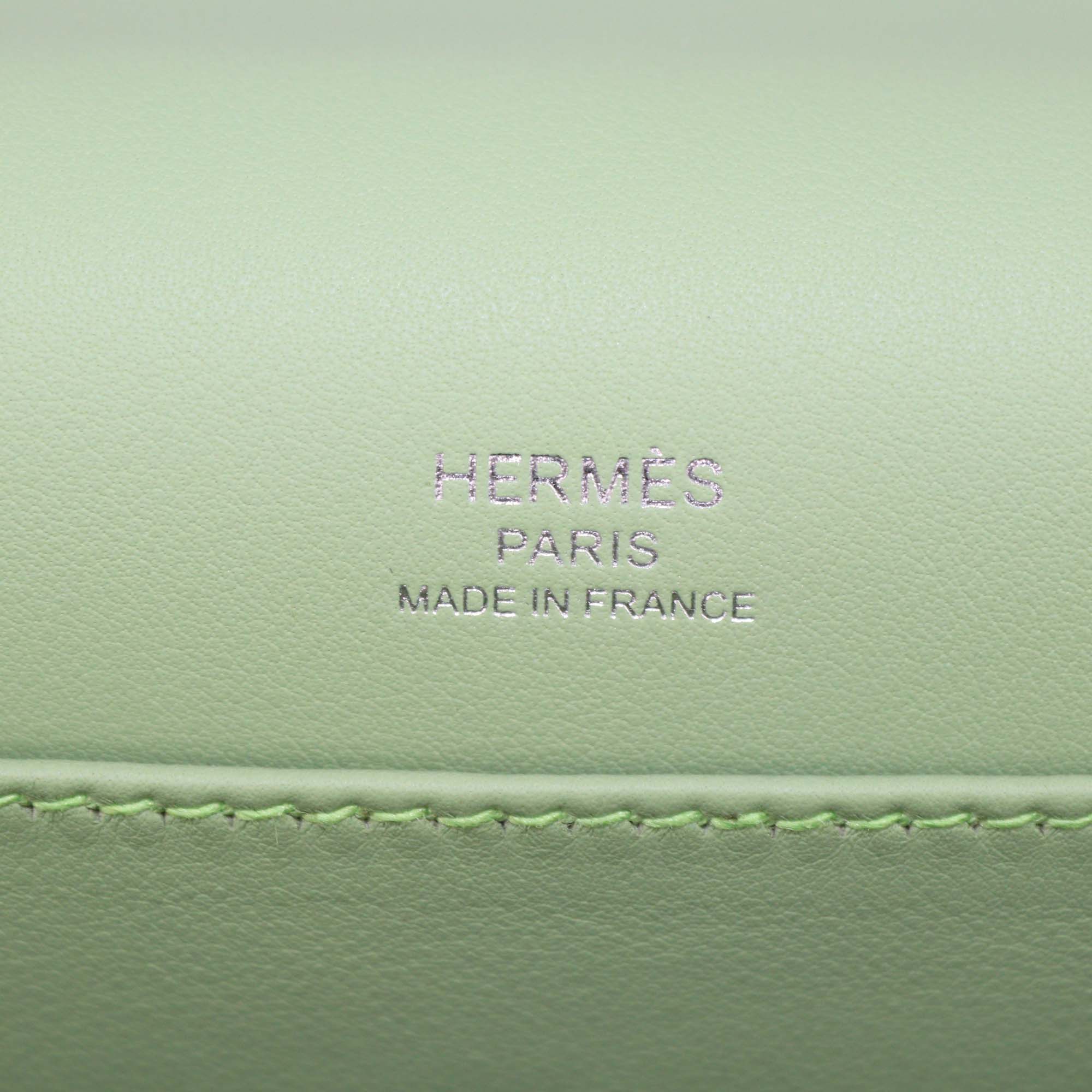 Hermes Vert Criquet Chevre Mysore Leather Geta Bag