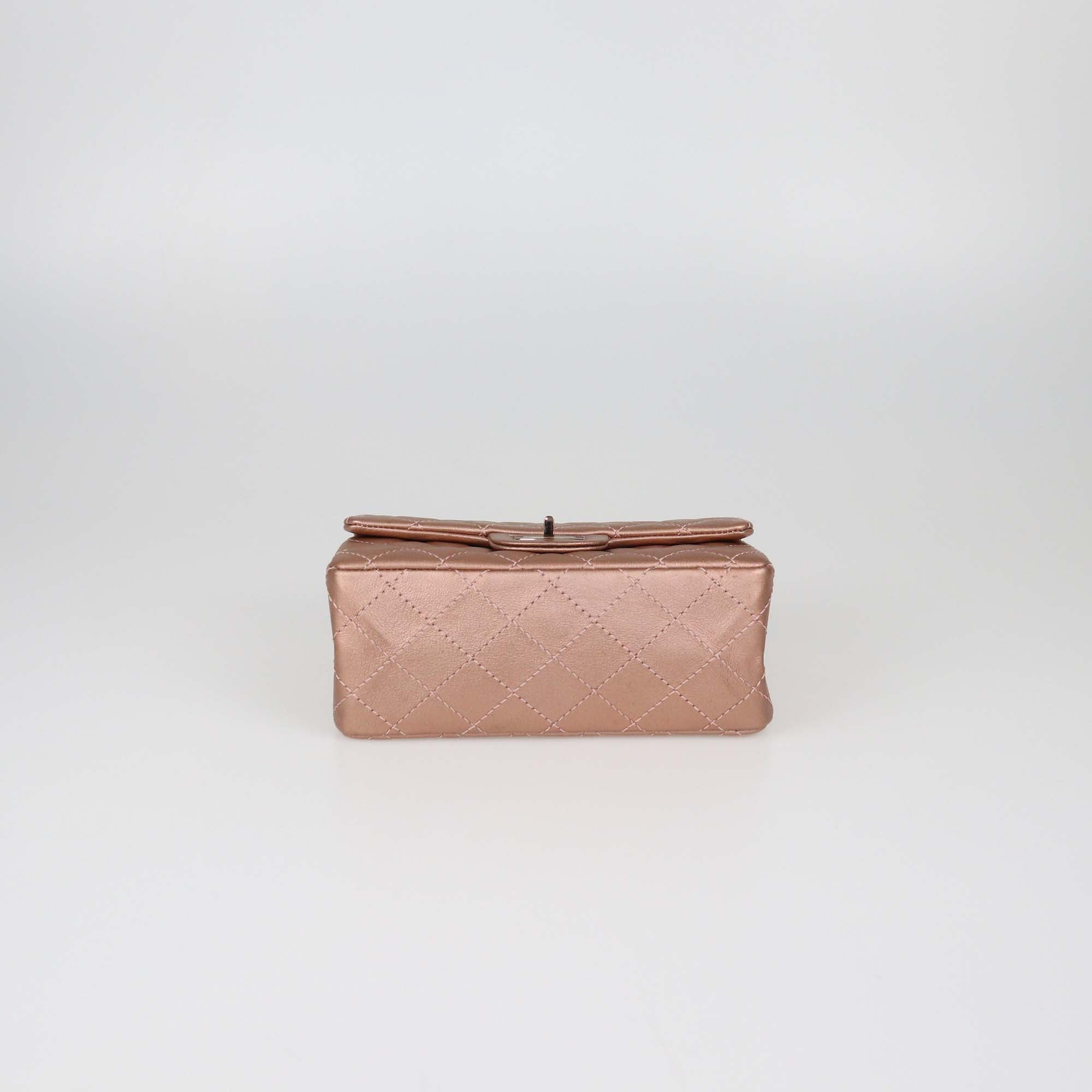 Chanel Rose Gold Quilted Leather Mini 2.55 Flap Bag
