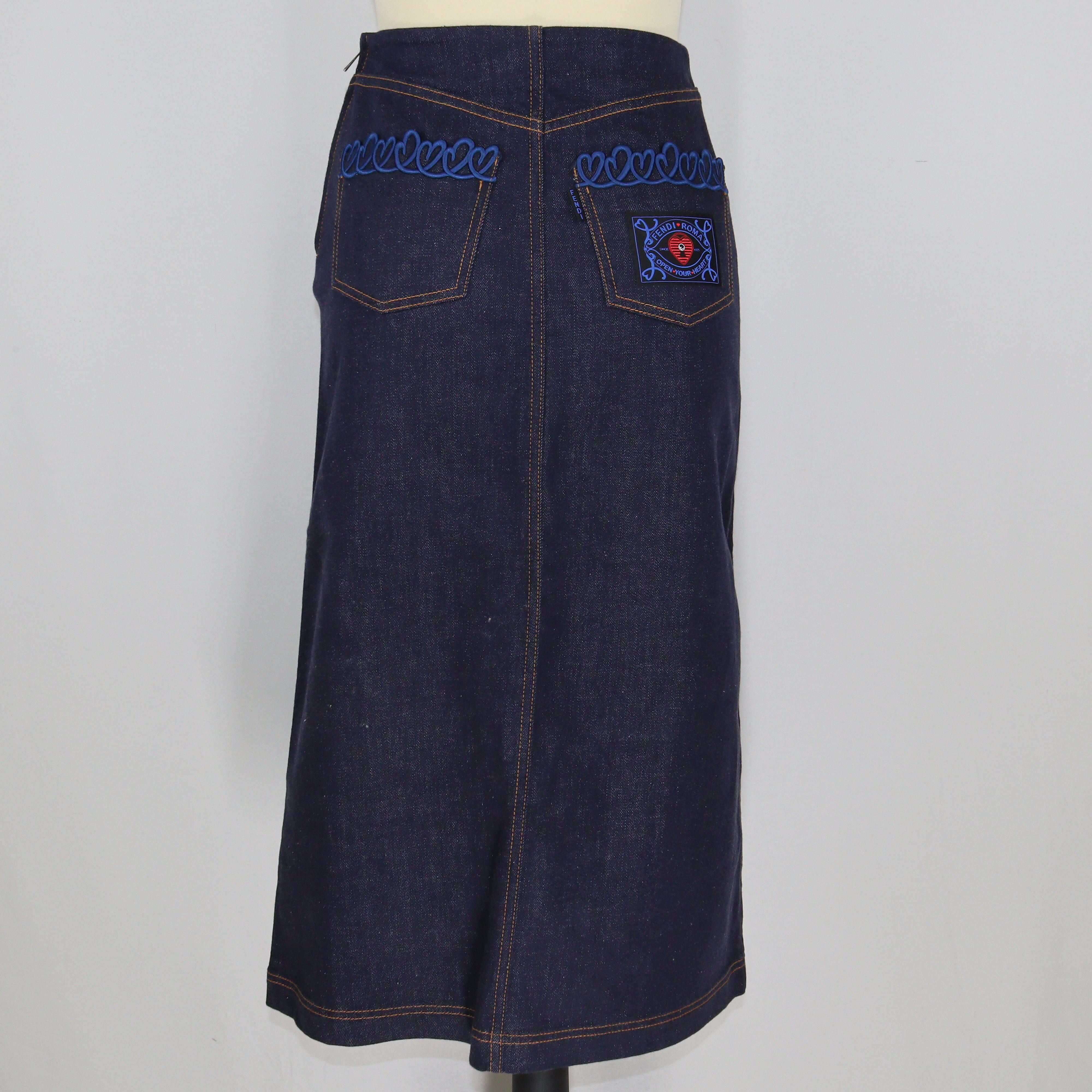 Blue Embroidered Pocket Clothings Fendi