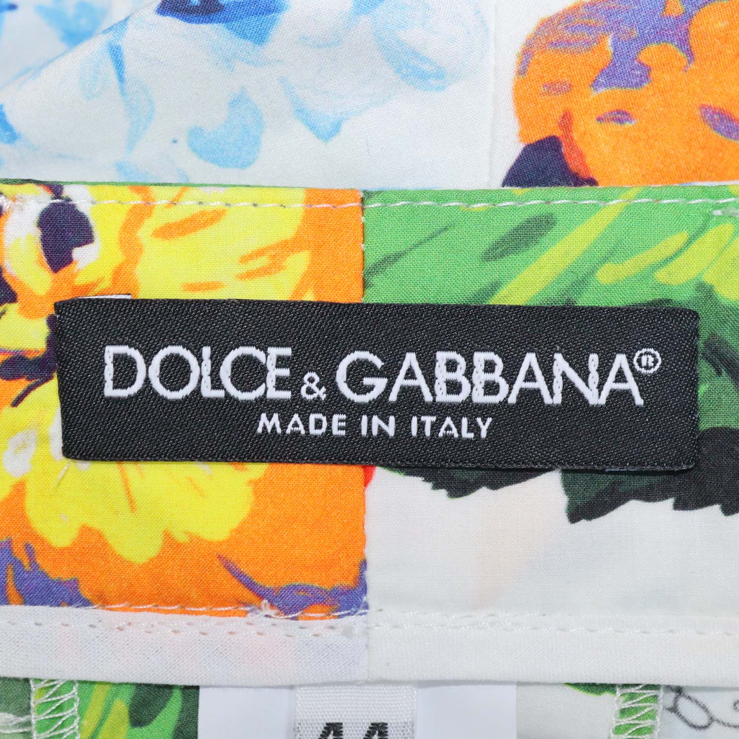 Dolce & Gabbana Multicolor Cotton Floral Print Tie-Up Crop Shirt & Mini Short Set